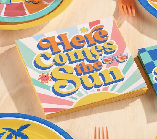 Here Comes The Sun Pool Party Napkins - Stesha Party