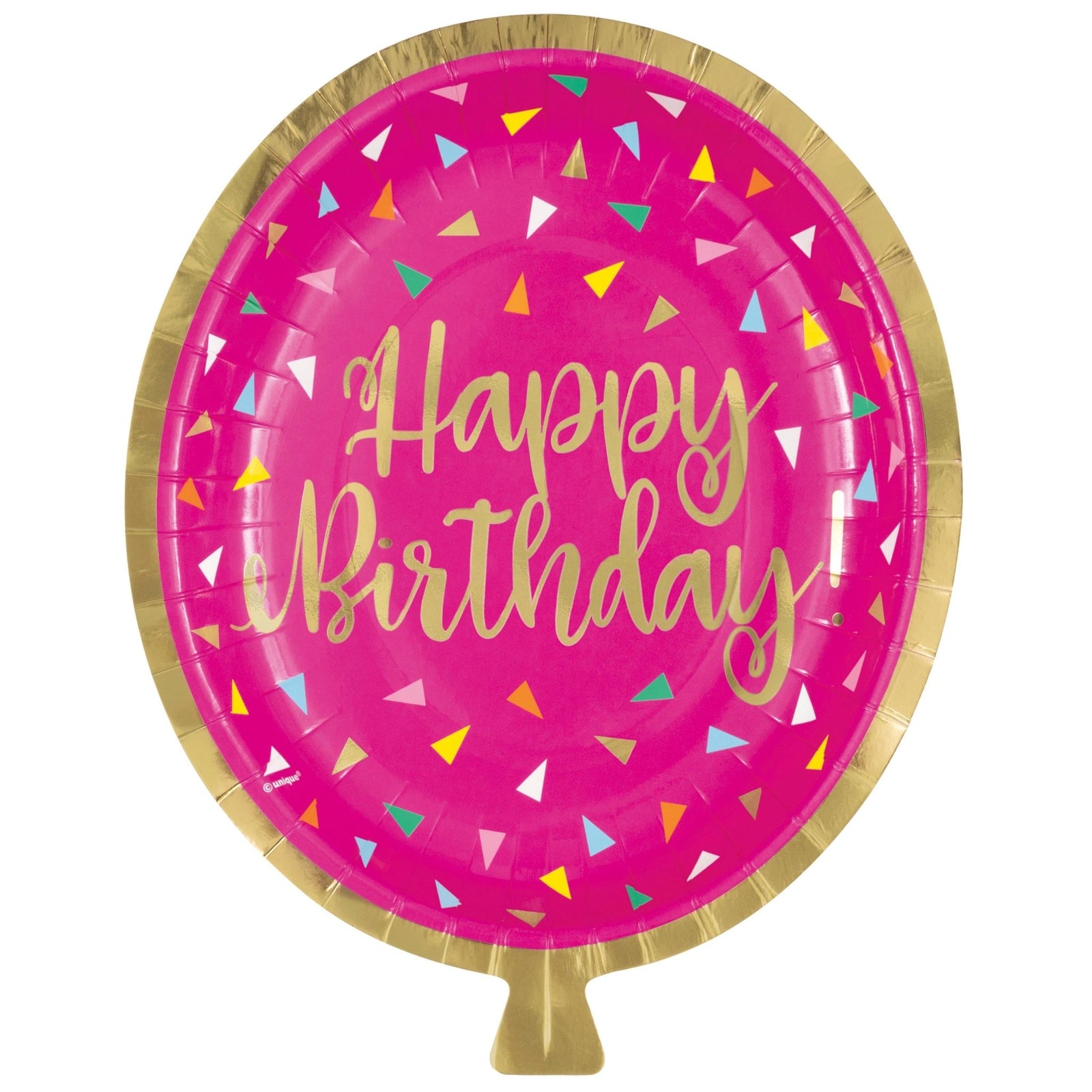 Hot Pink Birthday Balloon Plates 8ct - Stesha Party