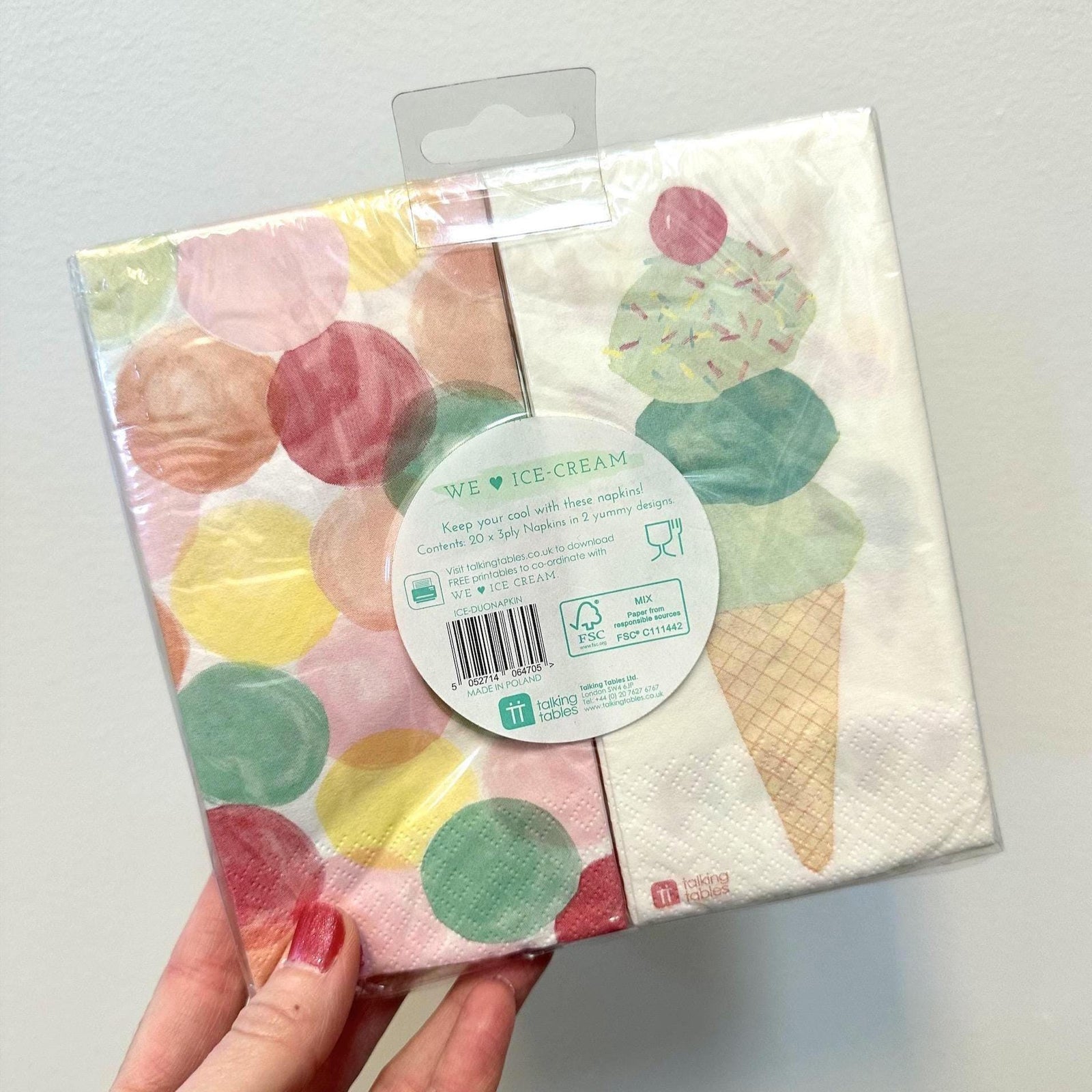 Ice Cream Party Napkins 20 Count - Stesha Party