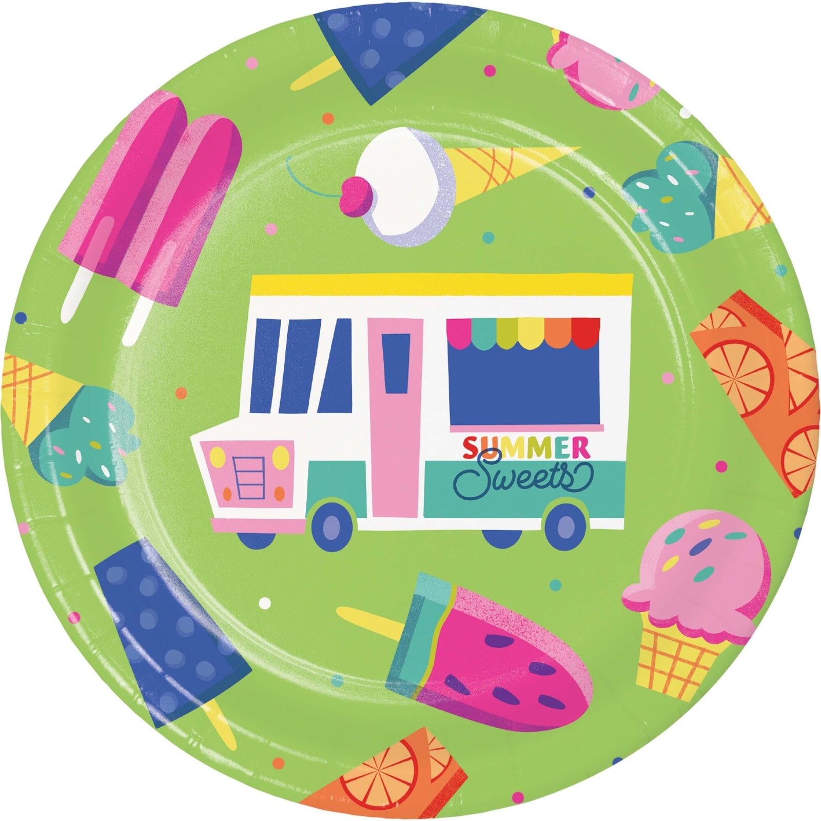 Ice Cream Truck Paper Cake Plates - Stesha Party