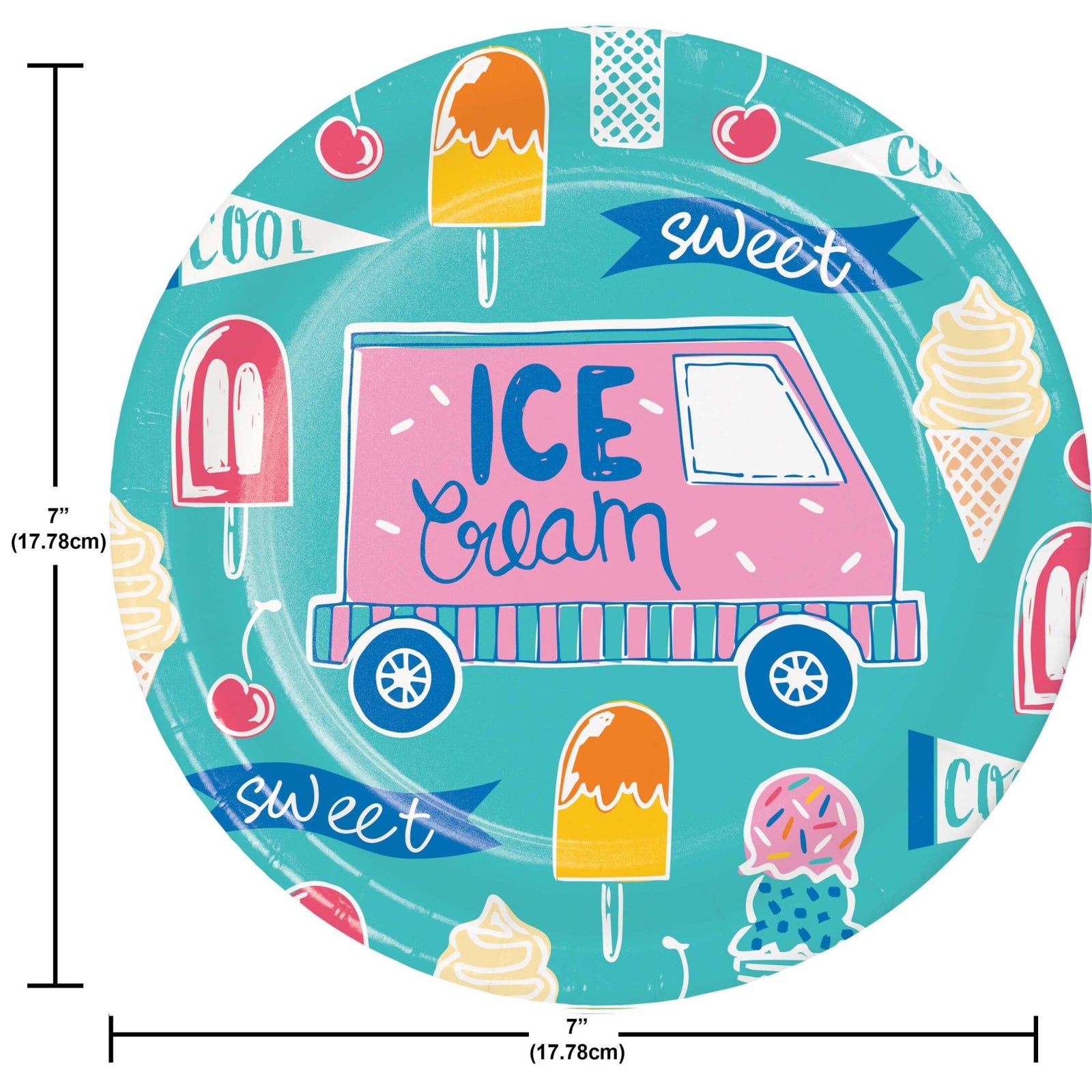 Ice Cream Truck Plates 8ct - Stesha Party