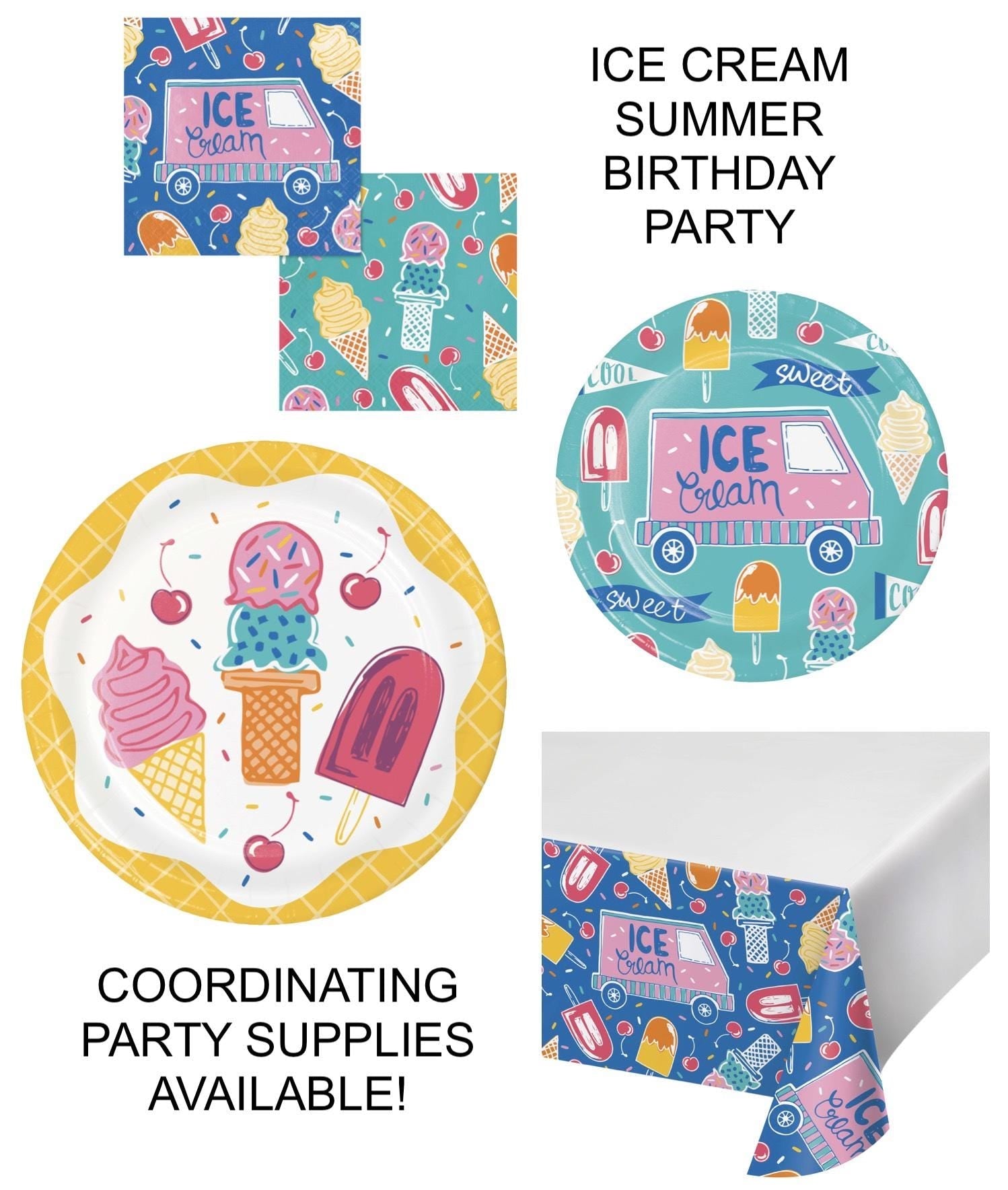 Ice Cream Truck Plates 8ct - Stesha Party