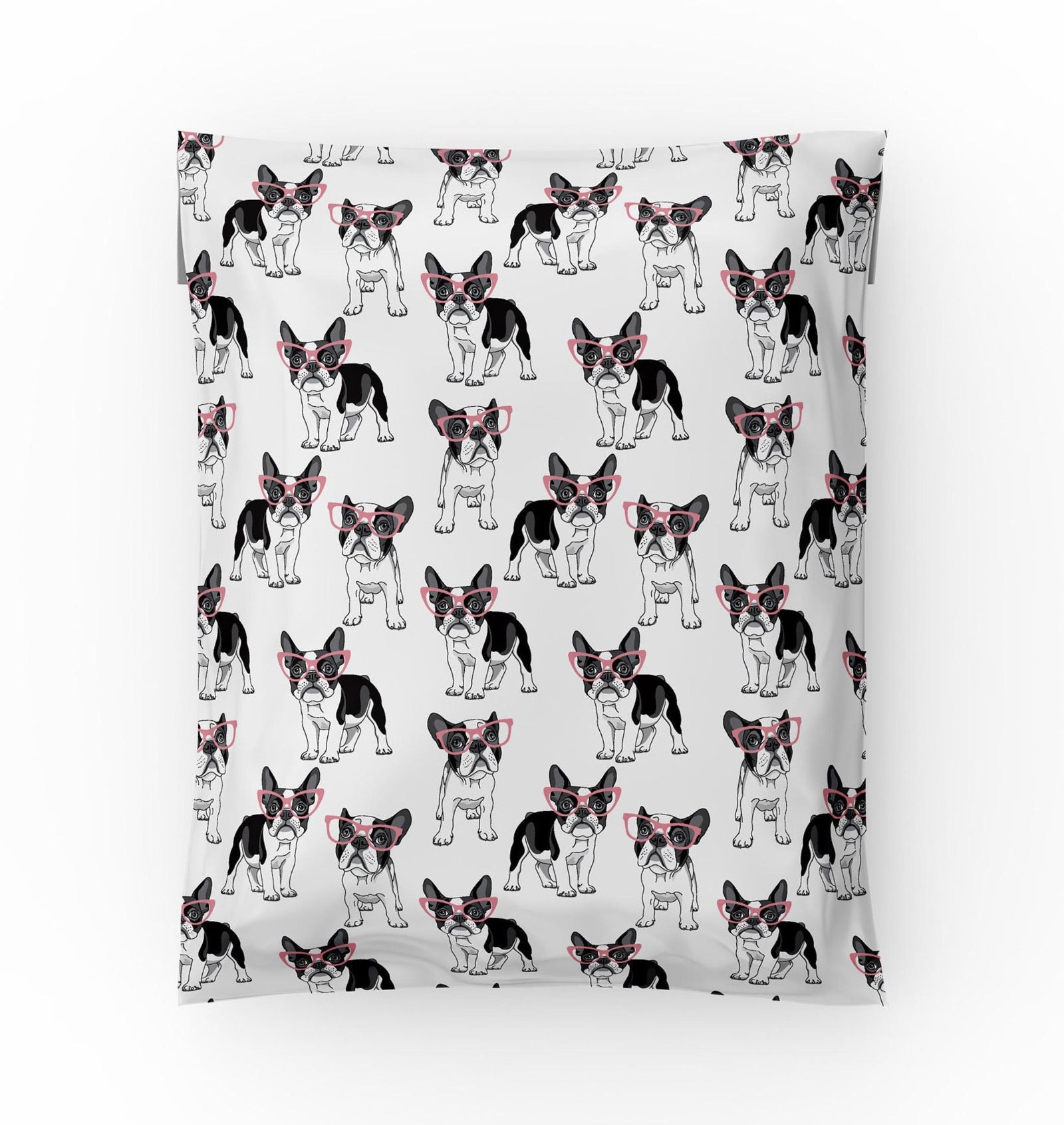 French bulldog poly mailer 10x13 with black and white Frenchie dog print