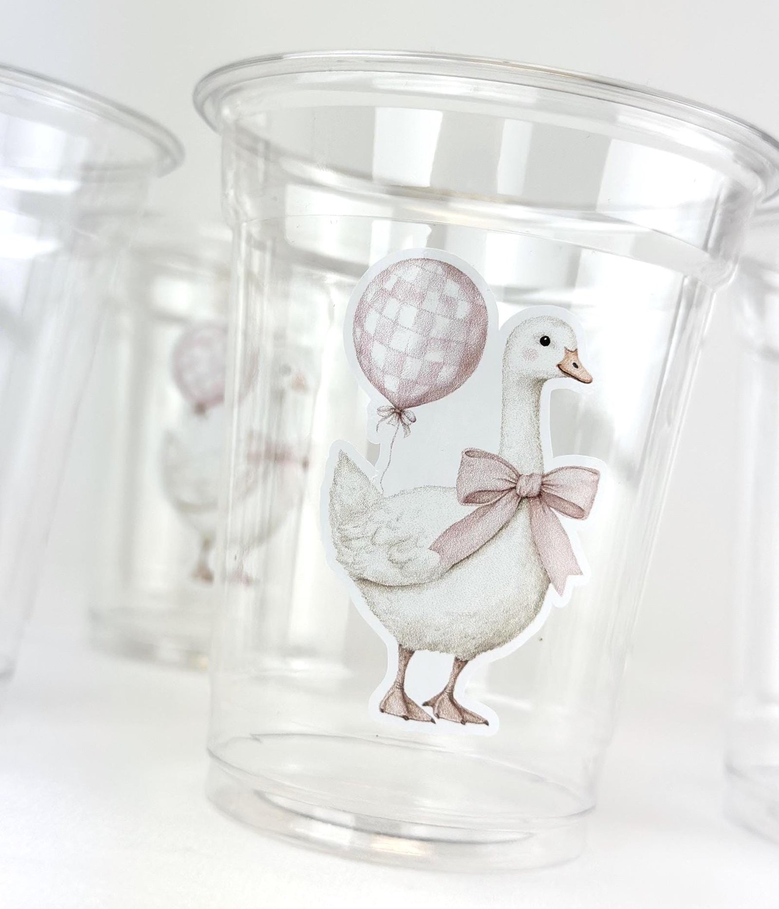 One Silly Goose 1st Birthday Cups, First Birthday Drink Cups, Goose Birthday Party Decor, 12 oz Clear Disposable Cups, 24 Count