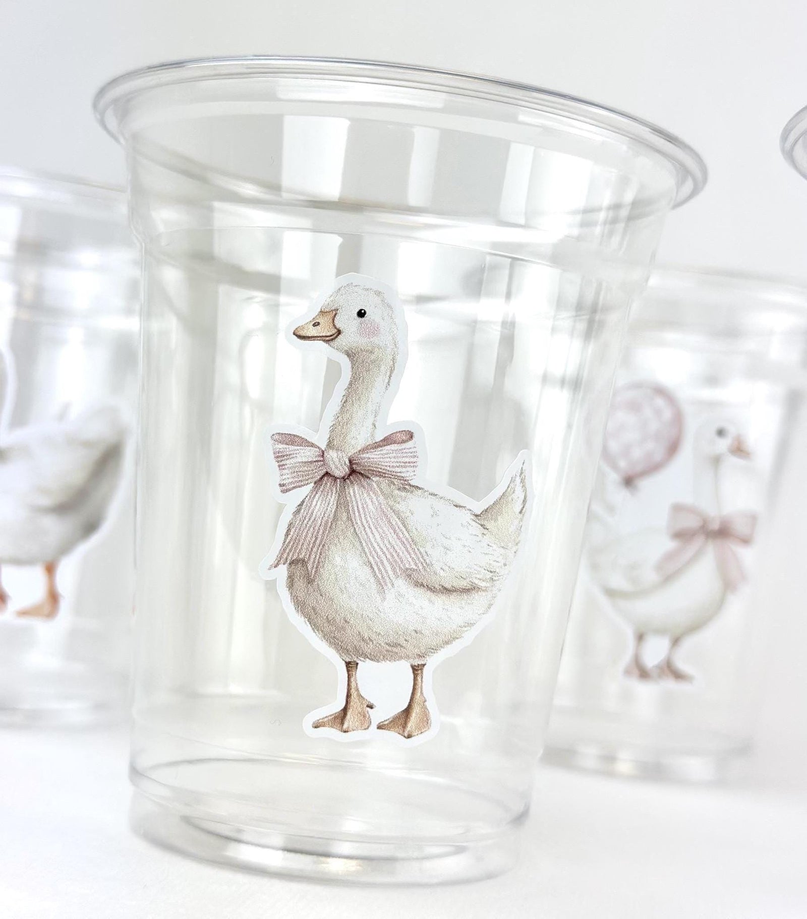 One Silly Goose 1st Birthday Cups, First Birthday Drink Cups, Goose Birthday Party Decor, 12 oz Clear Disposable Cups, 24 Count