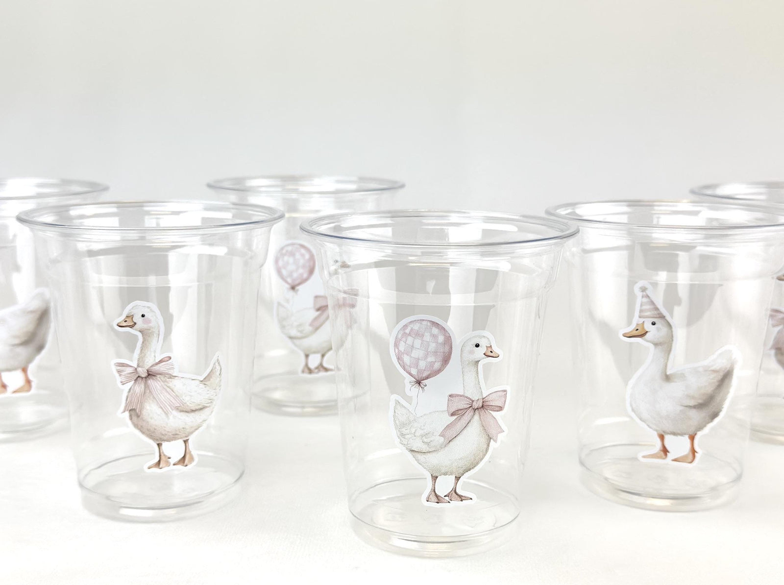 One Silly Goose 1st Birthday Cups, First Birthday Drink Cups, Goose Birthday Party Decor, 12 oz Clear Disposable Cups, 24 Count