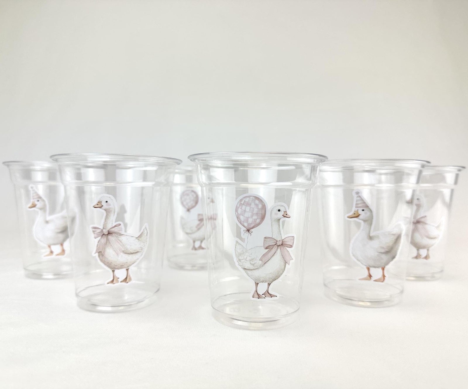 One Silly Goose 1st Birthday Cups, First Birthday Drink Cups, Goose Birthday Party Decor, 12 oz Clear Disposable Cups, 24 Count