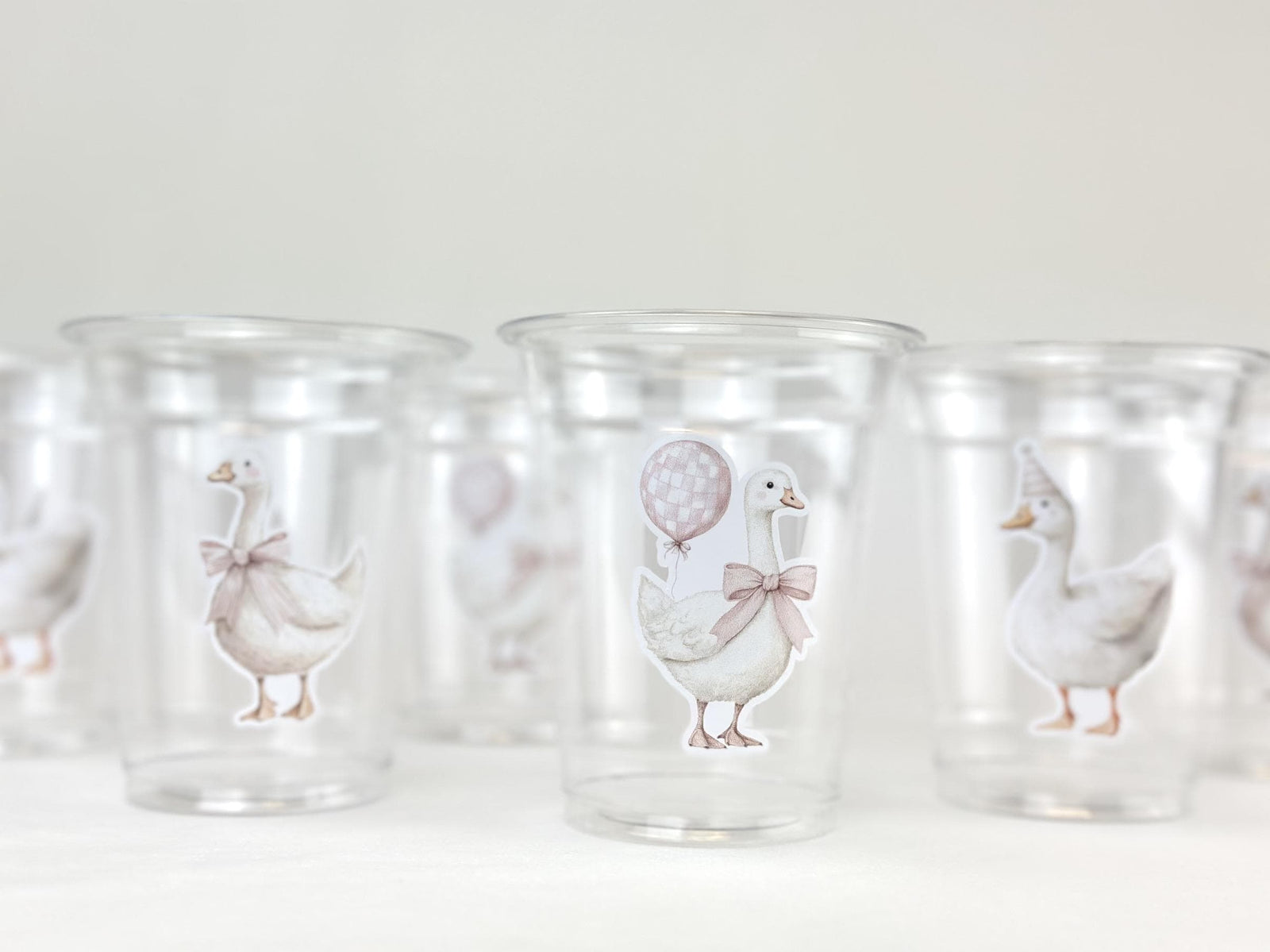 One Silly Goose 1st Birthday Cups, First Birthday Drink Cups, Goose Birthday Party Decor, 12 oz Clear Disposable Cups, 24 Count