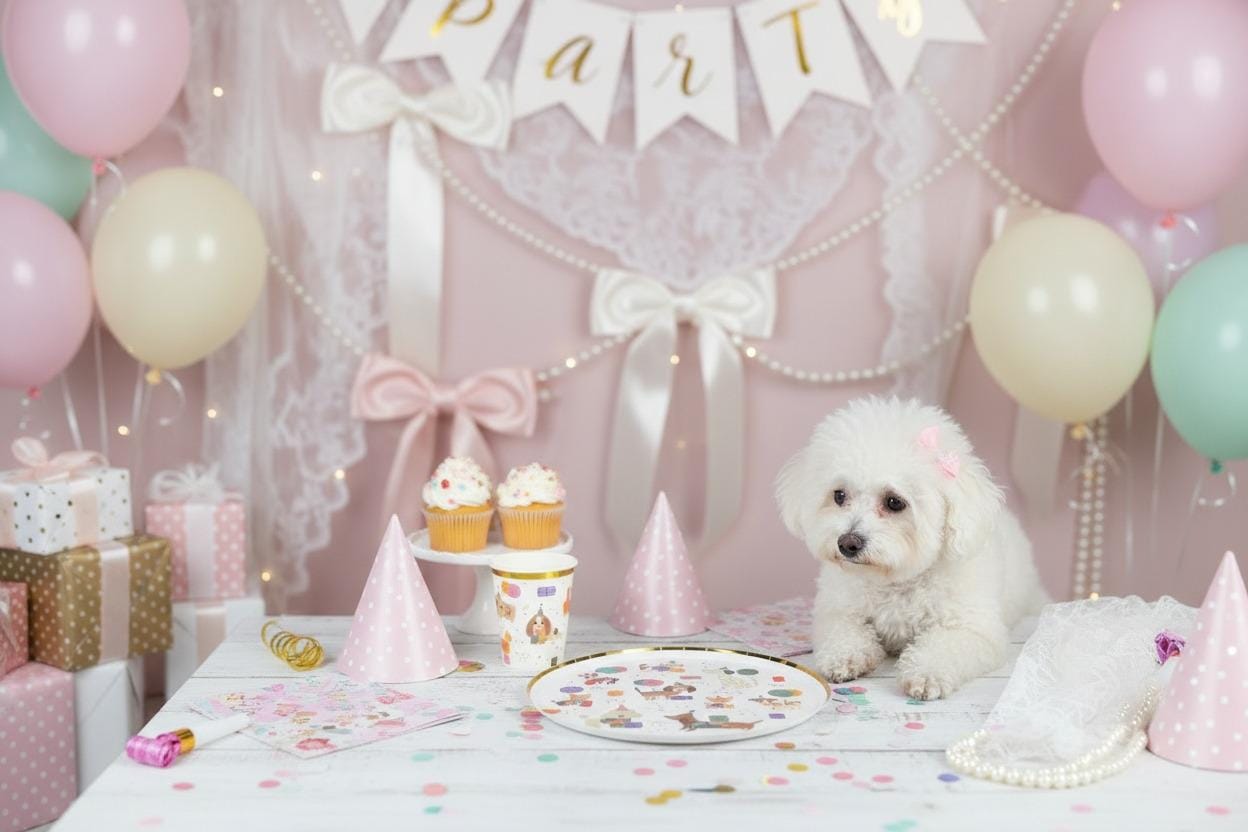 Dog Birthday Paper Cups 9oz 8ct, Puppy Party Drink Cups, Disposable Dog Theme Tableware, Gold Foil Cups