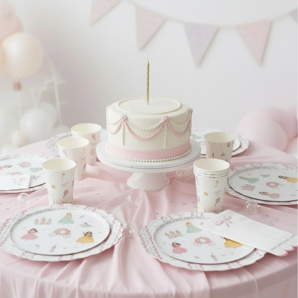 Princess Party Cups 8ct, Fairytale Birthday Cups, Pink Princess Paper Cups, Castle Carriage Party Supplies, Girls Birthday Decor, 9oz Cups