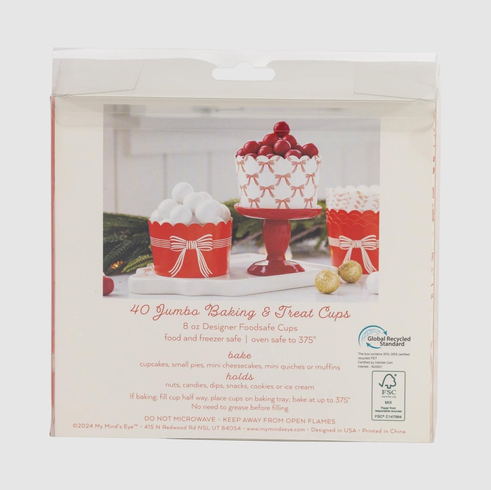 Jumbo Red Bow Treat Cups - Stesha Party