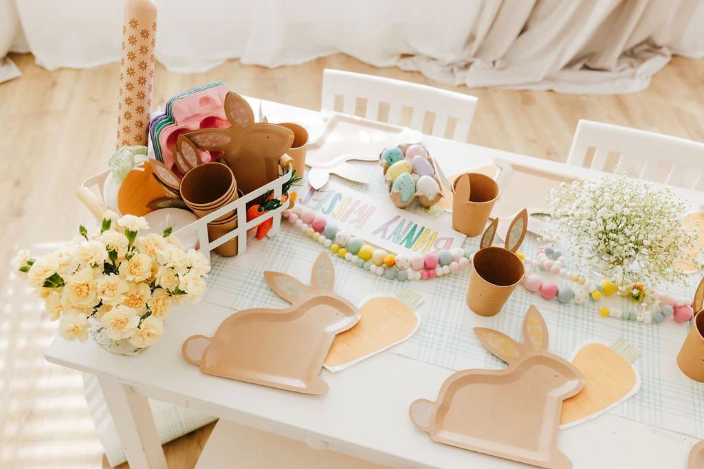 Kraft Bunny Paper Plates - Stesha Party