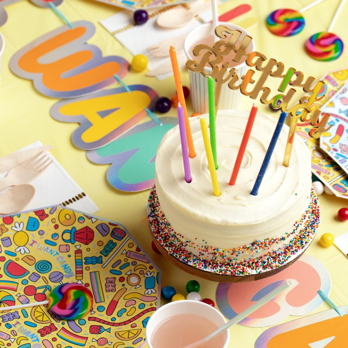 Large Candy Party Plates - Stesha Party