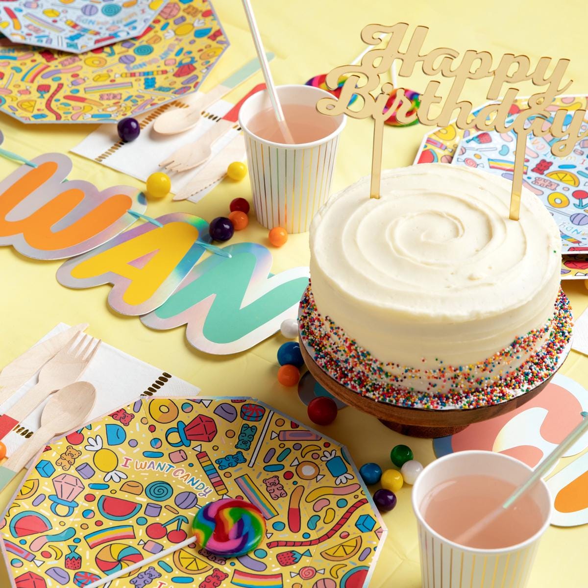 Large Candy Party Plates - Stesha Party