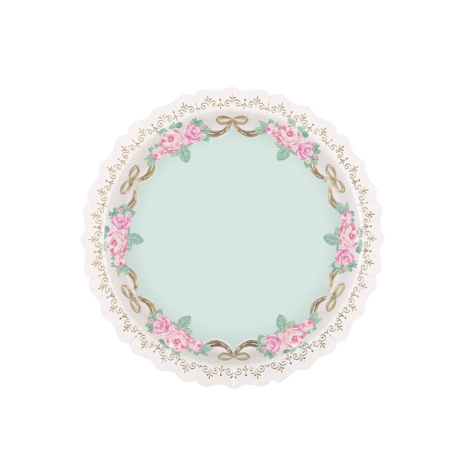 Large Floral Paper Dinner Plates - Stesha Party