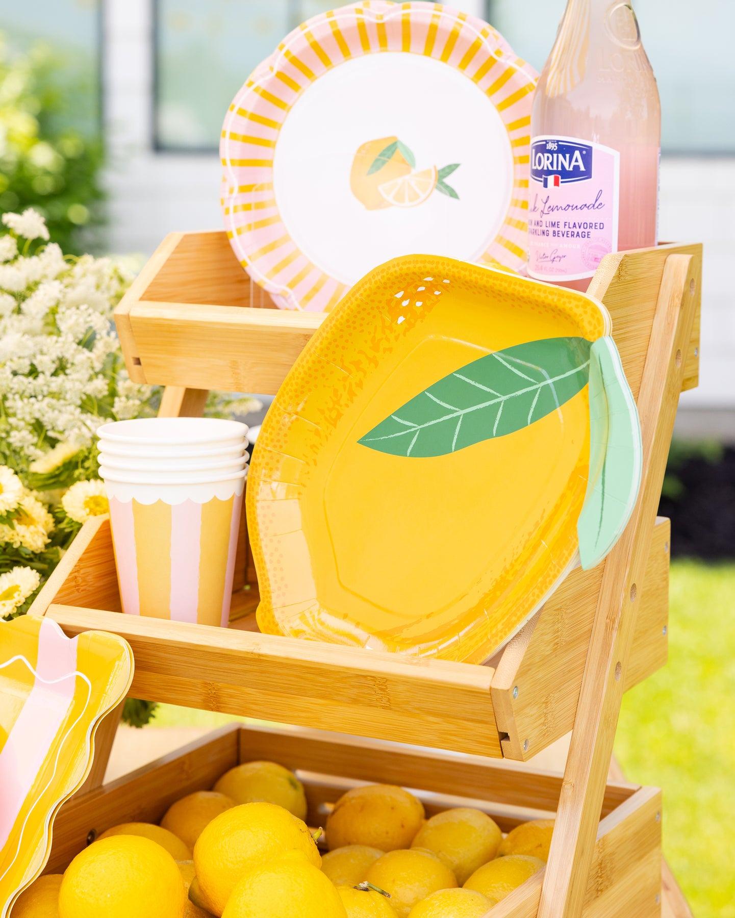 Lemon Shaped Plates 8ct - Stesha Party