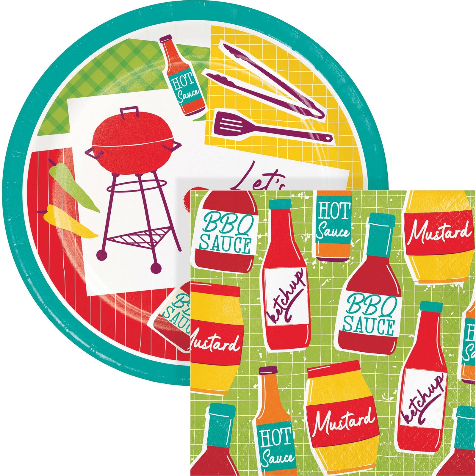 Let's Grill BBQ Party Plates 8ct - Stesha Party