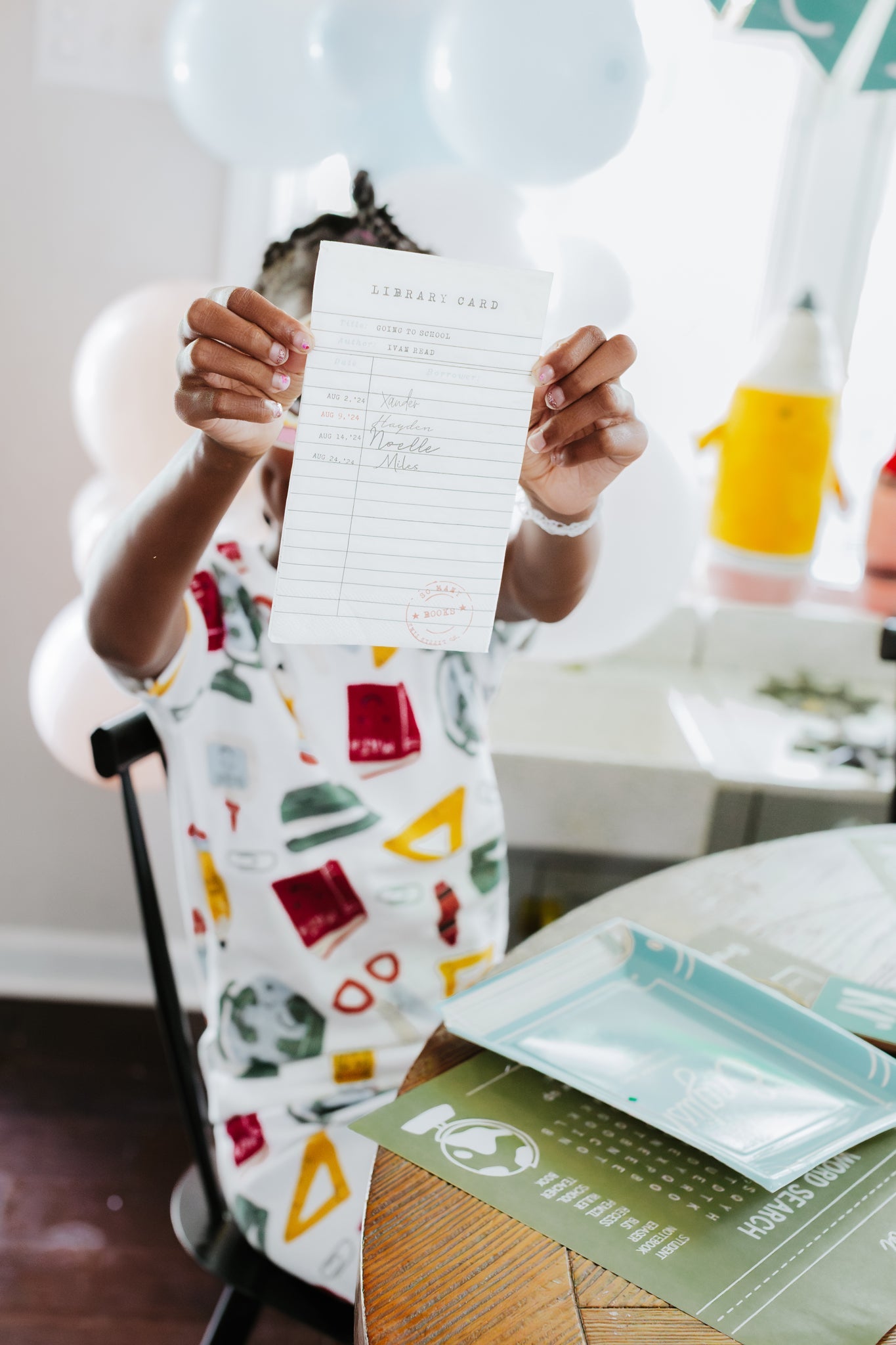 Library Card School Party Napkins - Stesha Party