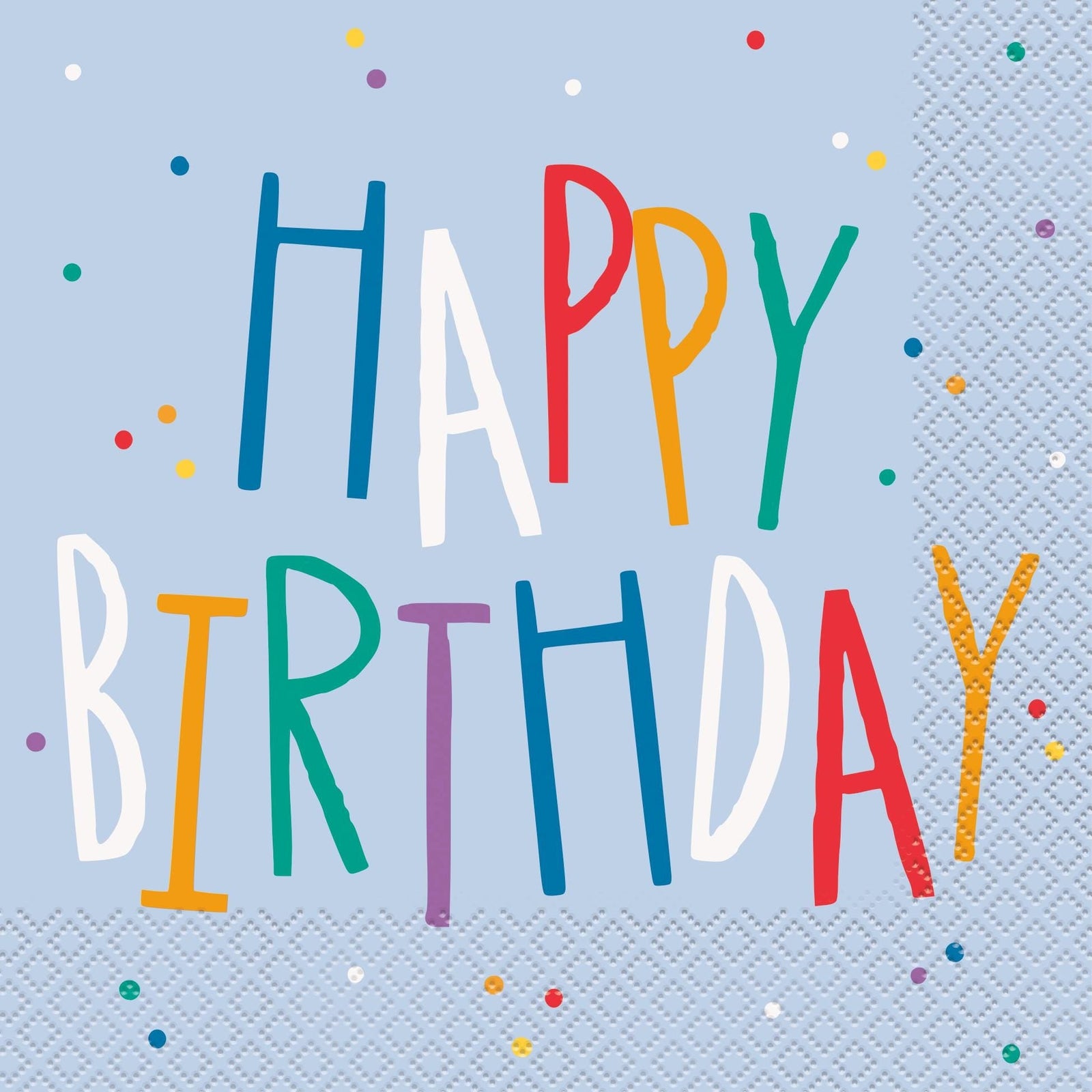 Light Blue Happy Birthday Napkins 16ct - Stesha Party
