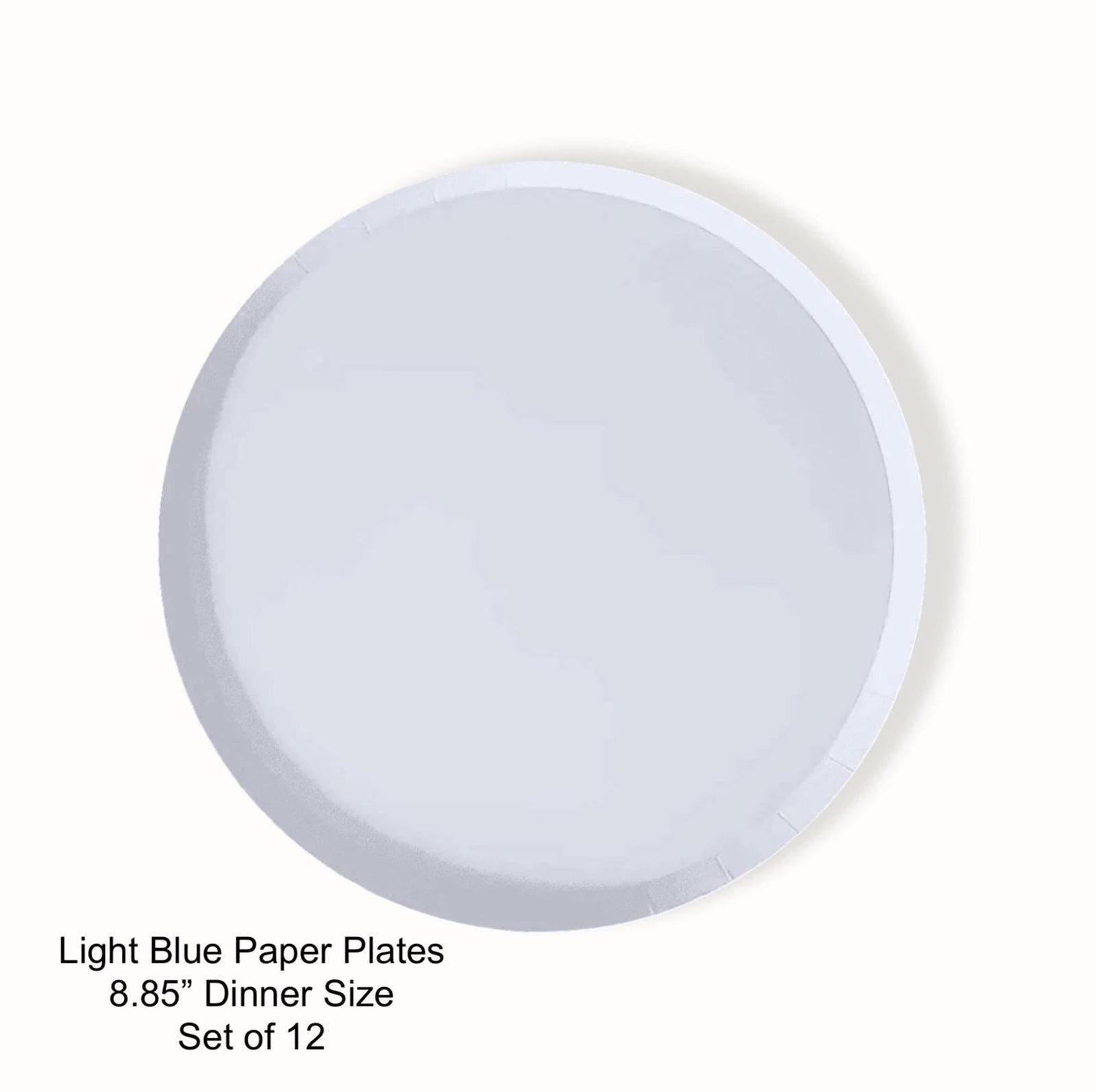 Light Blue Paper Plates 12ct - Stesha Party