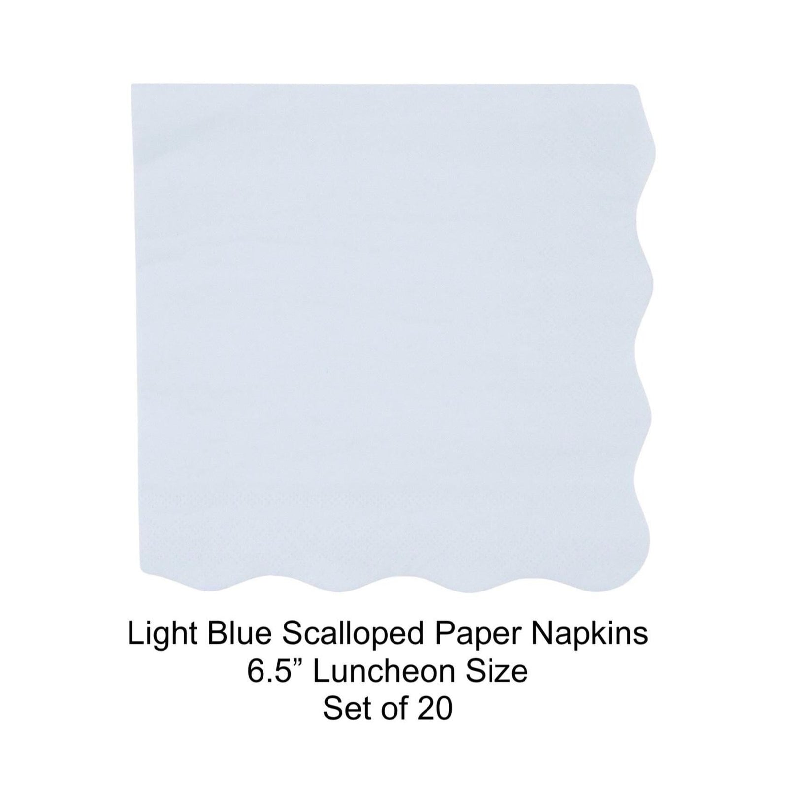 Light Blue Scalloped Napkins 20ct - Stesha Party