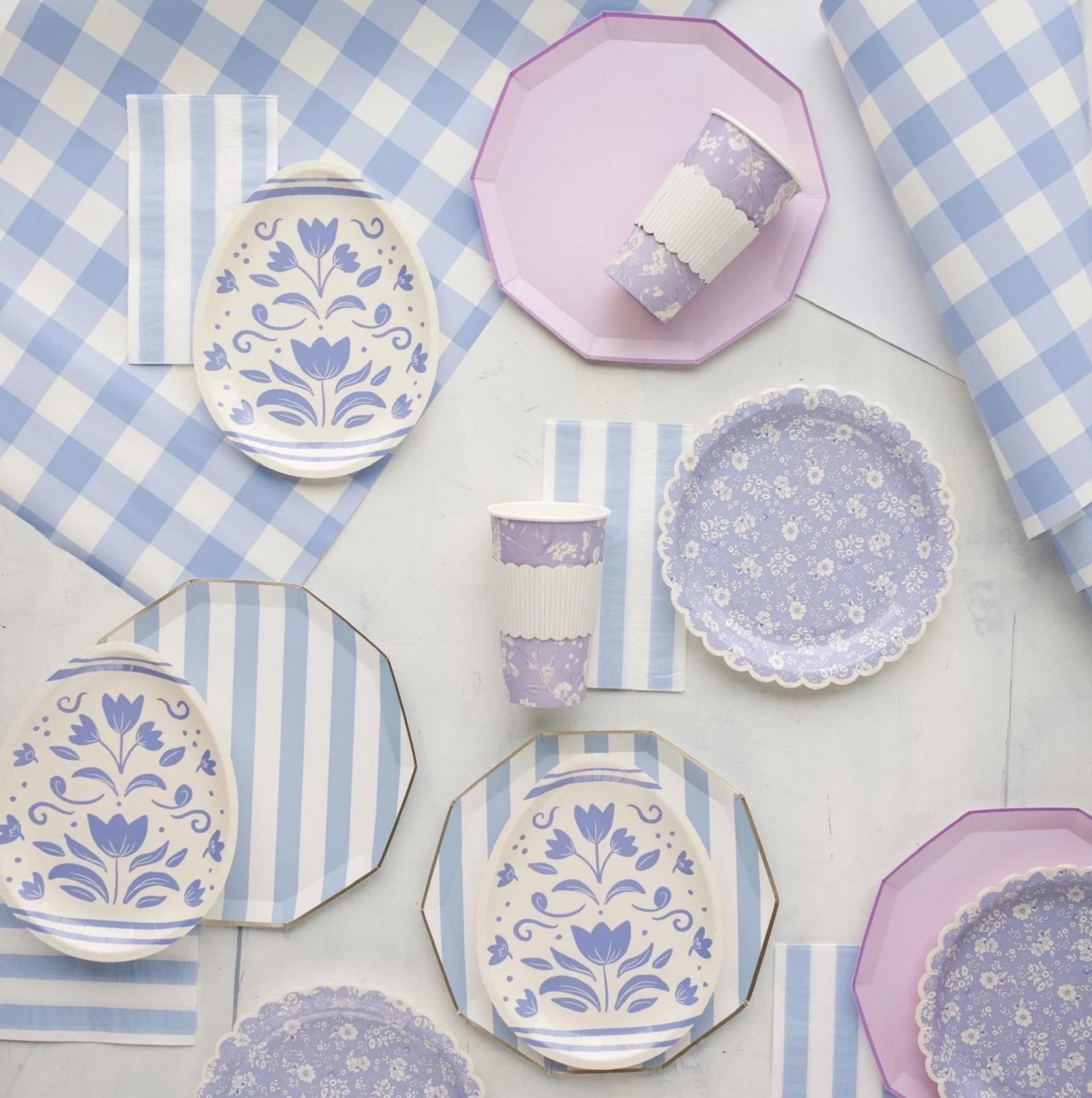 Light Blue Striped Napkins - Stesha Party