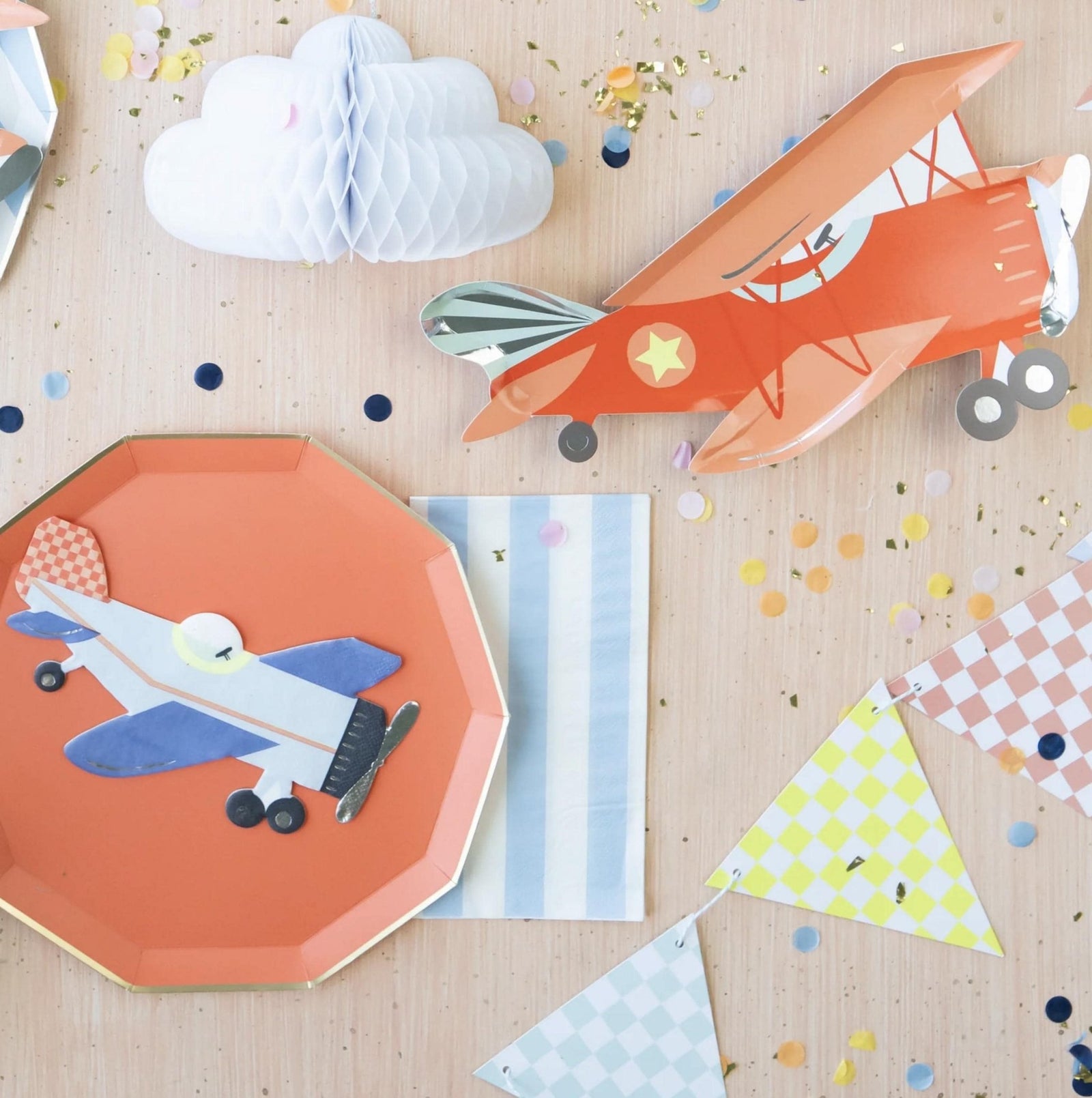 Light Blue Striped Napkins - Stesha Party