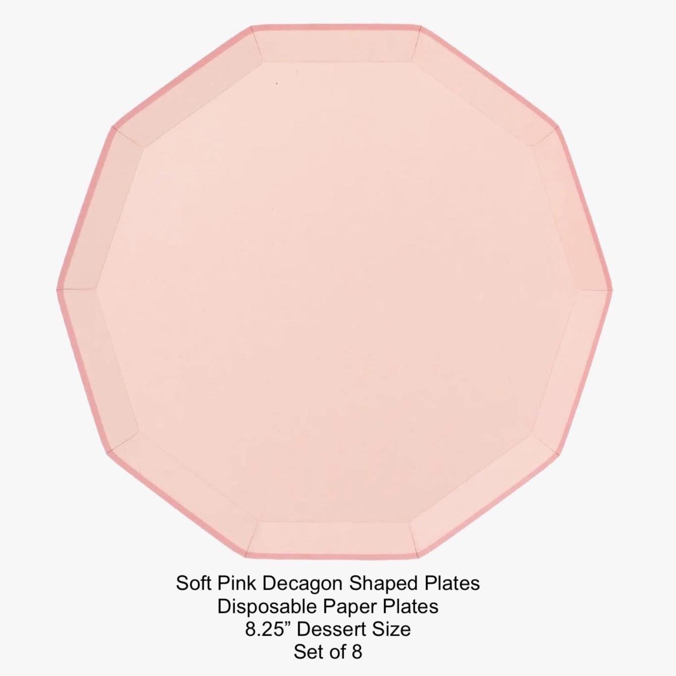 Light Pink Paper Party Plates 8ct - Stesha Party