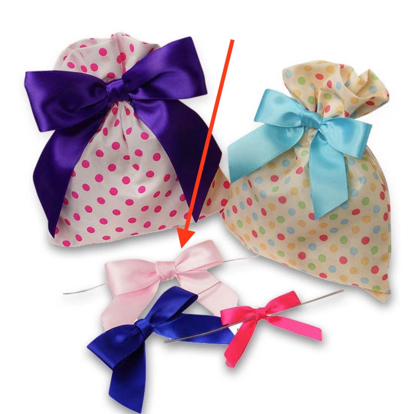 Light Pink Pre - Tied Satin Bows 12ct - Stesha Party