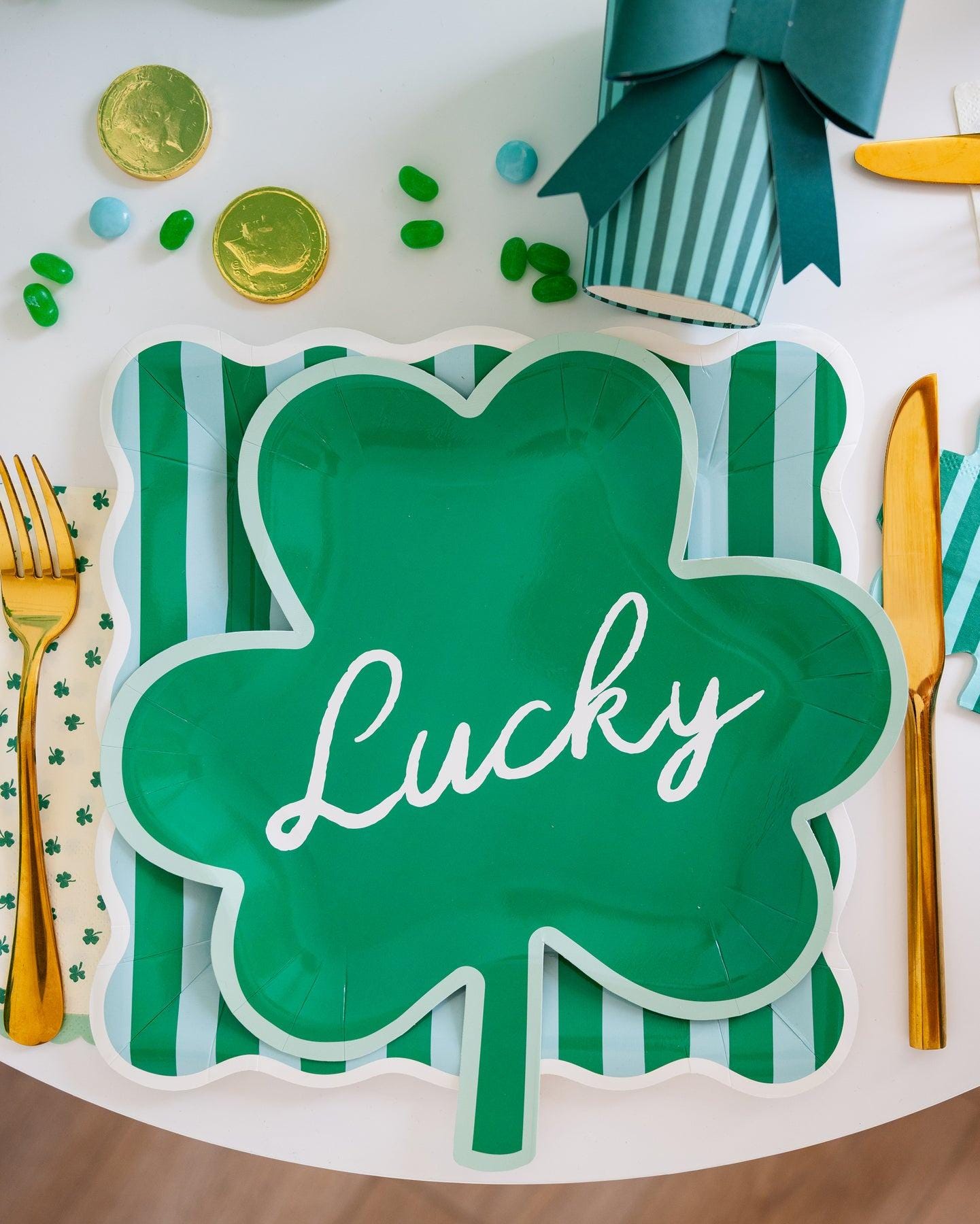 Lucky Shamrock Shaped Plates 8ct - Stesha Party