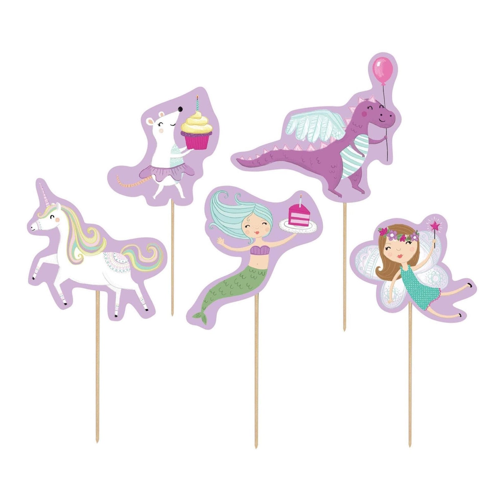 Magical Birthday Cupcake Picks 24ct - Stesha Party