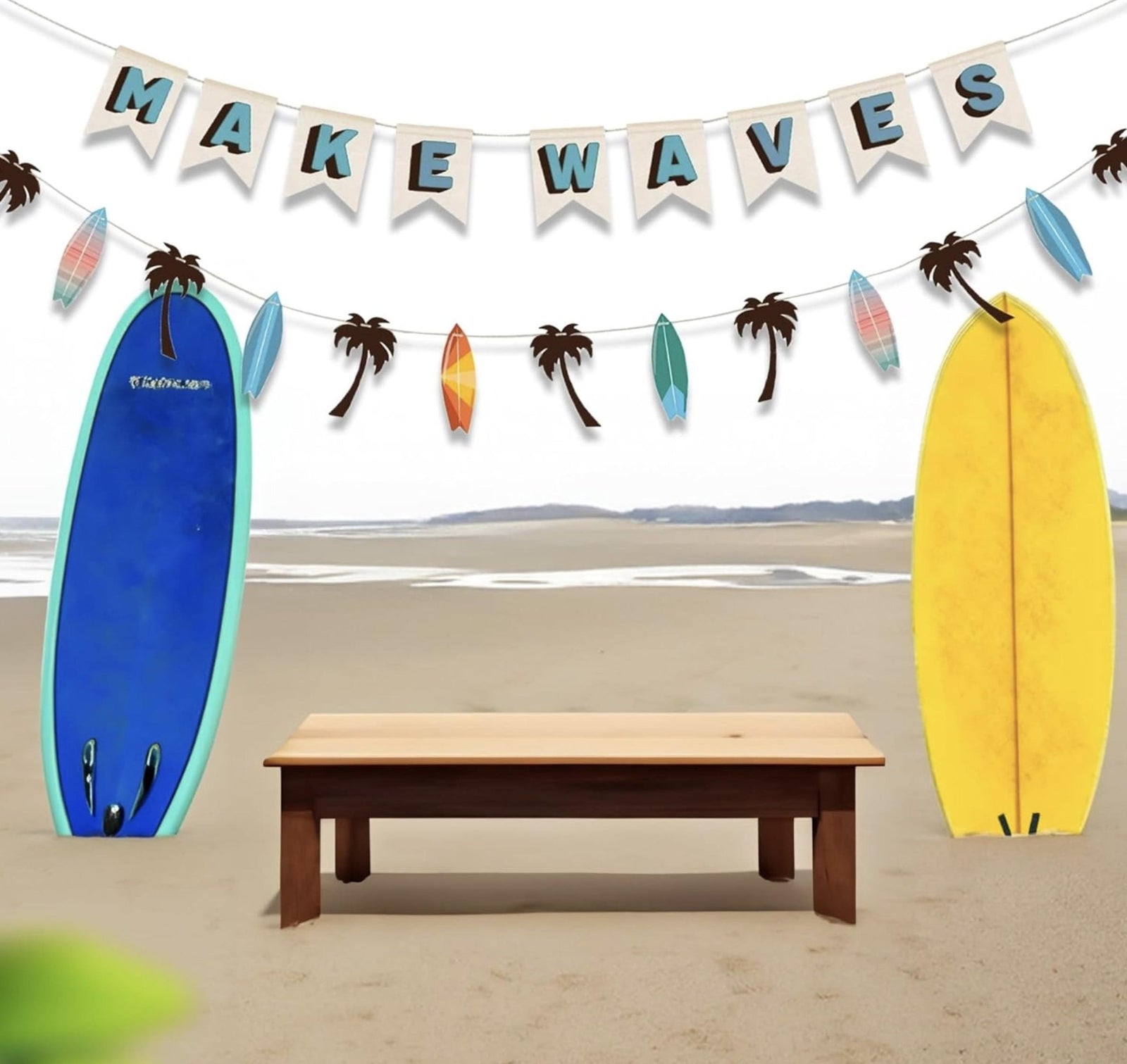 Make Waves Surfer Birthday 2 - Piece Banner - Stesha Party