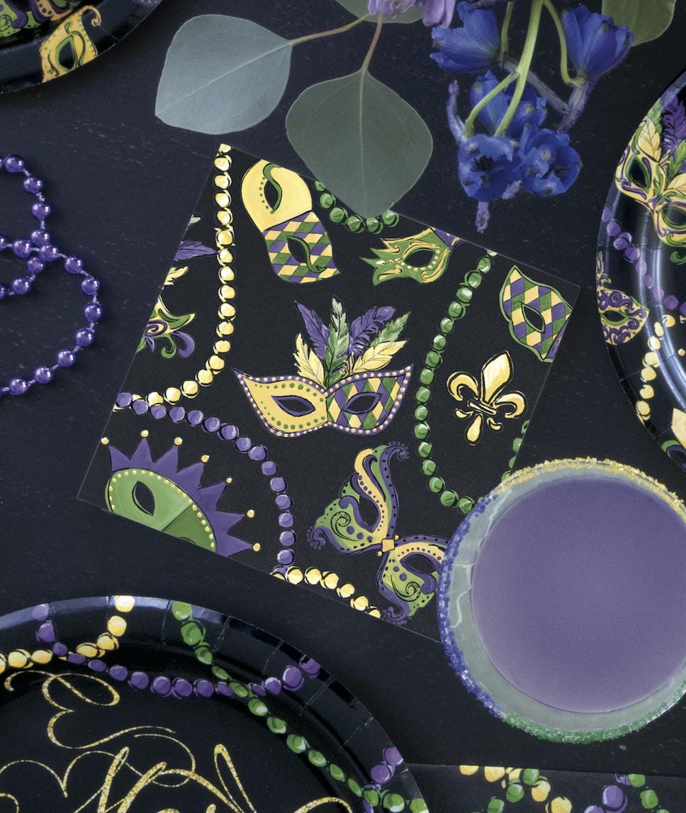 Mardi Gras Party Napkins - Stesha Party