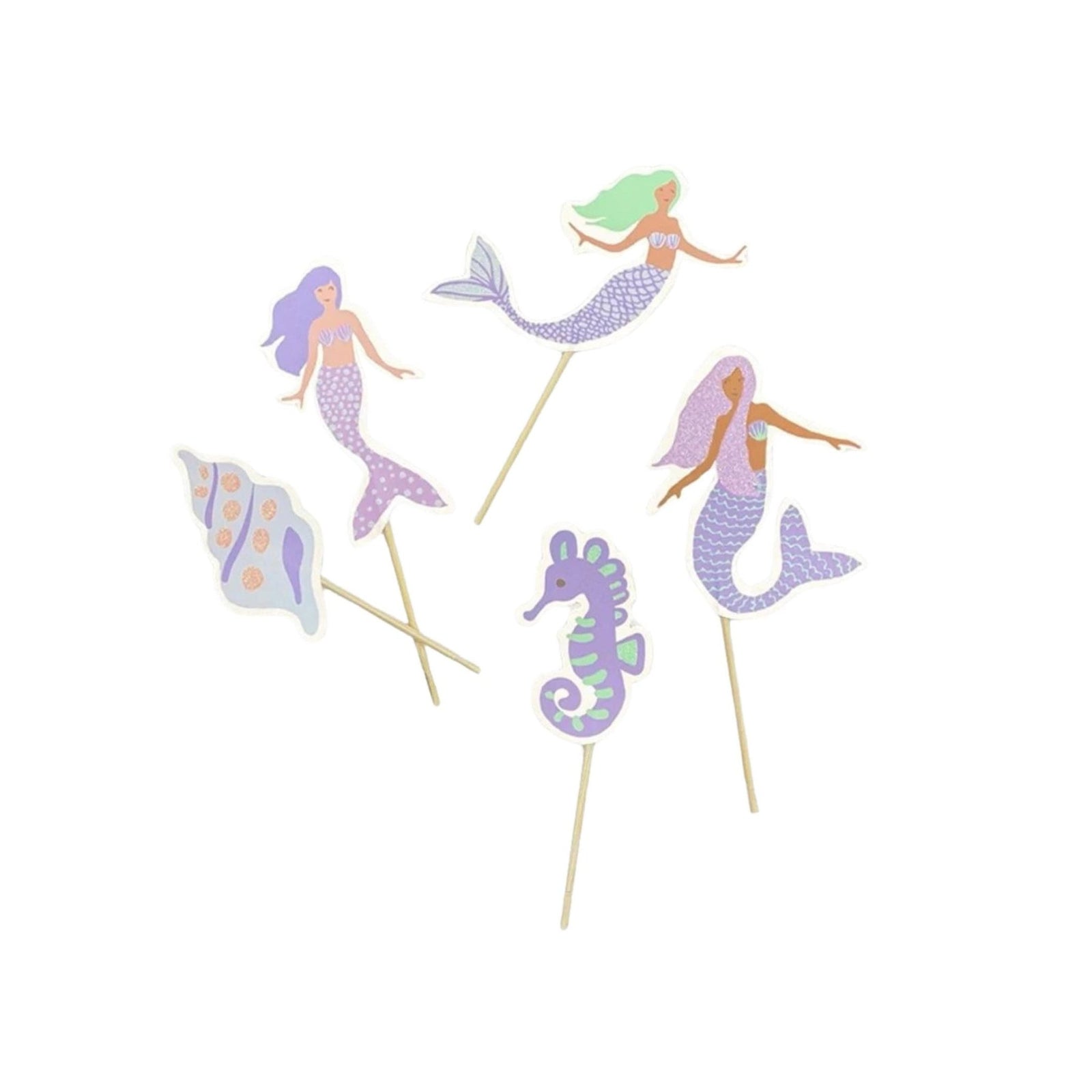 Mermaid Cake Toppers 10ct - Stesha Party