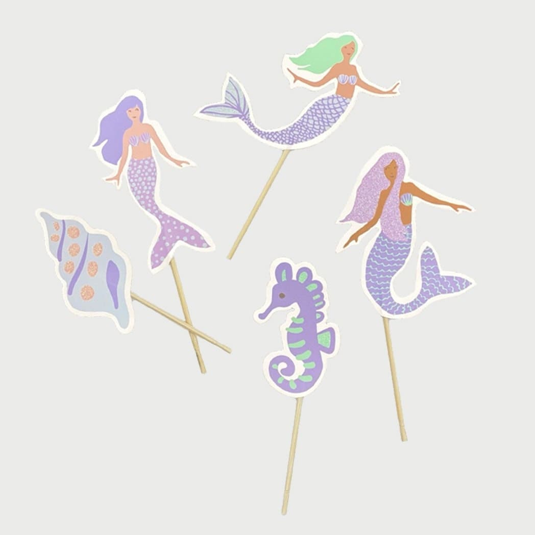 Mermaid Cake Toppers 10ct - Stesha Party