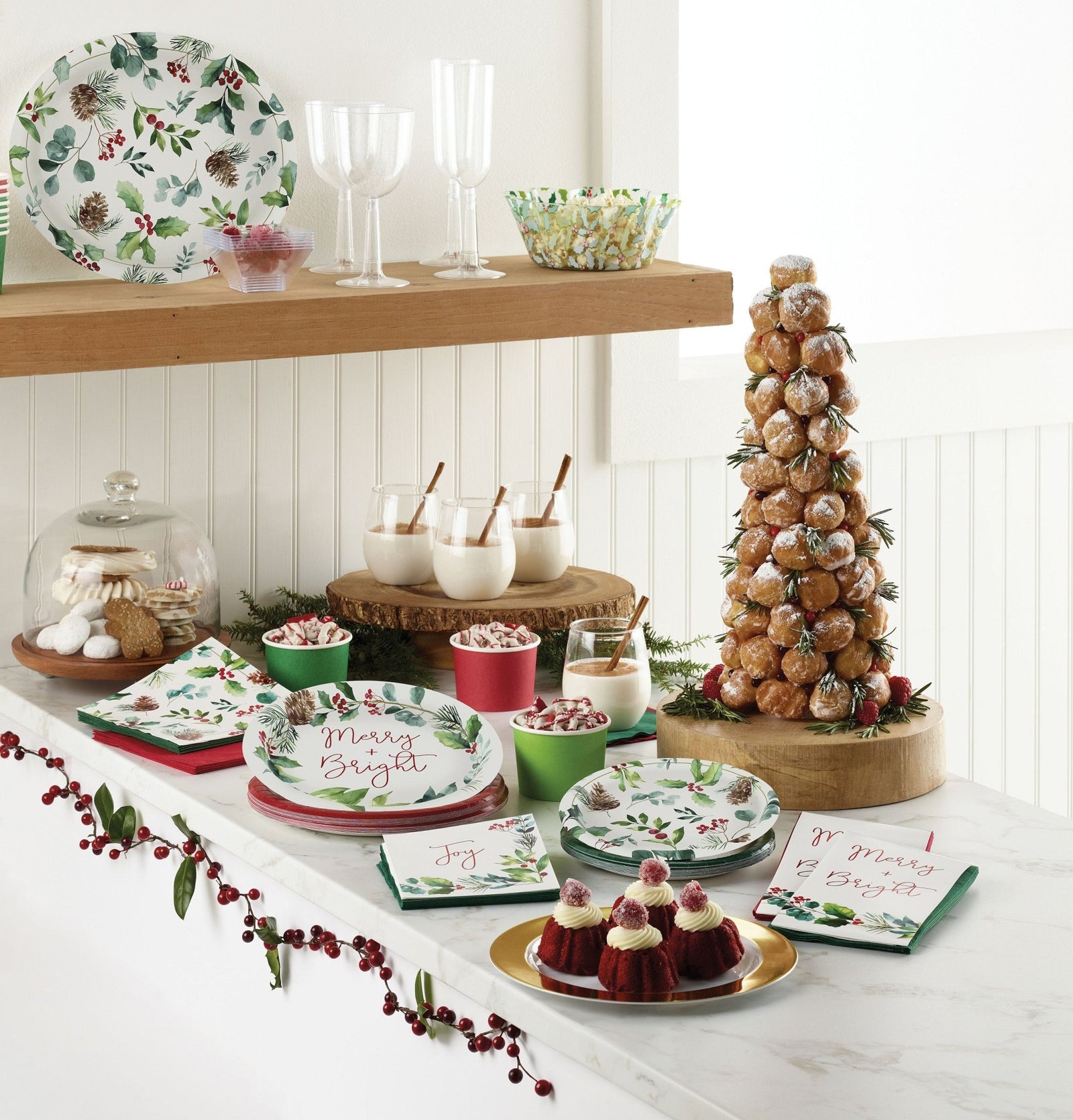 Merry + Bright Holiday Plates Plates - Stesha Party