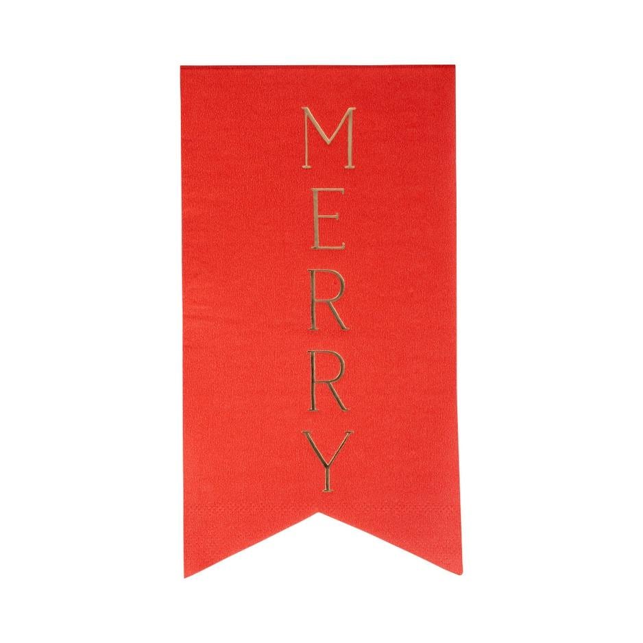 Merry & Joy Christmas Napkins 18ct - Stesha Party