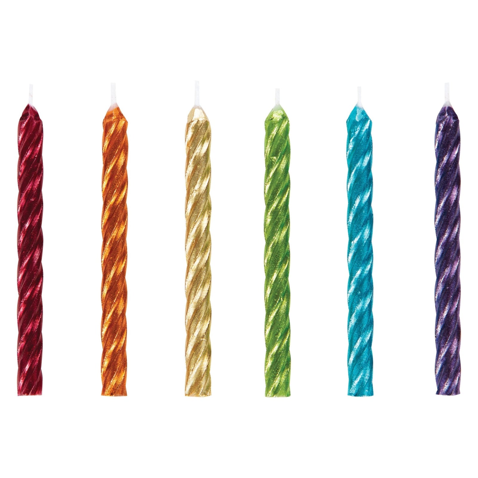 Metallic Rainbow Party Candles 24ct - Stesha Party
