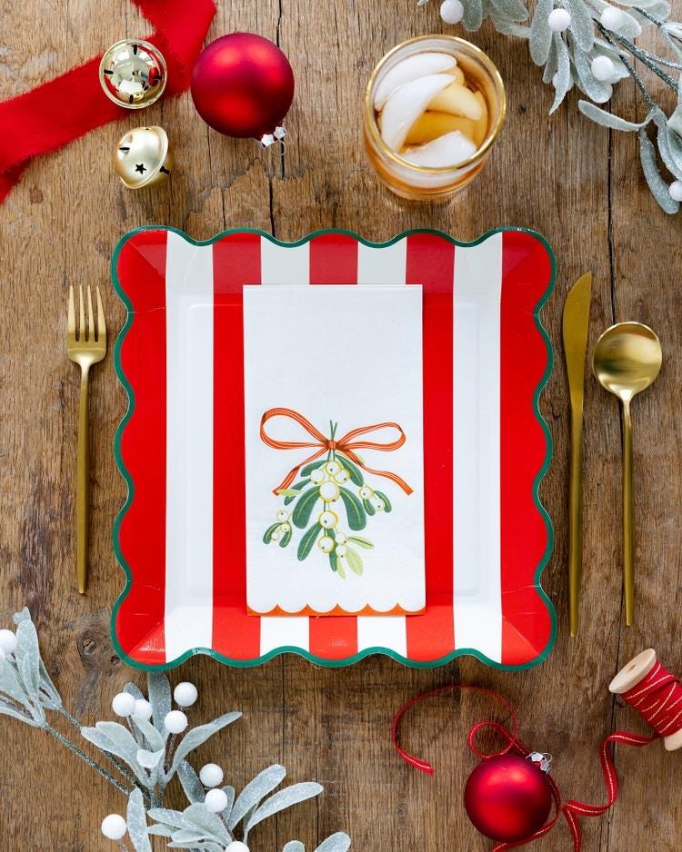 Mistletoe Guest Napkins Christmas Party Tableware - Stesha Party