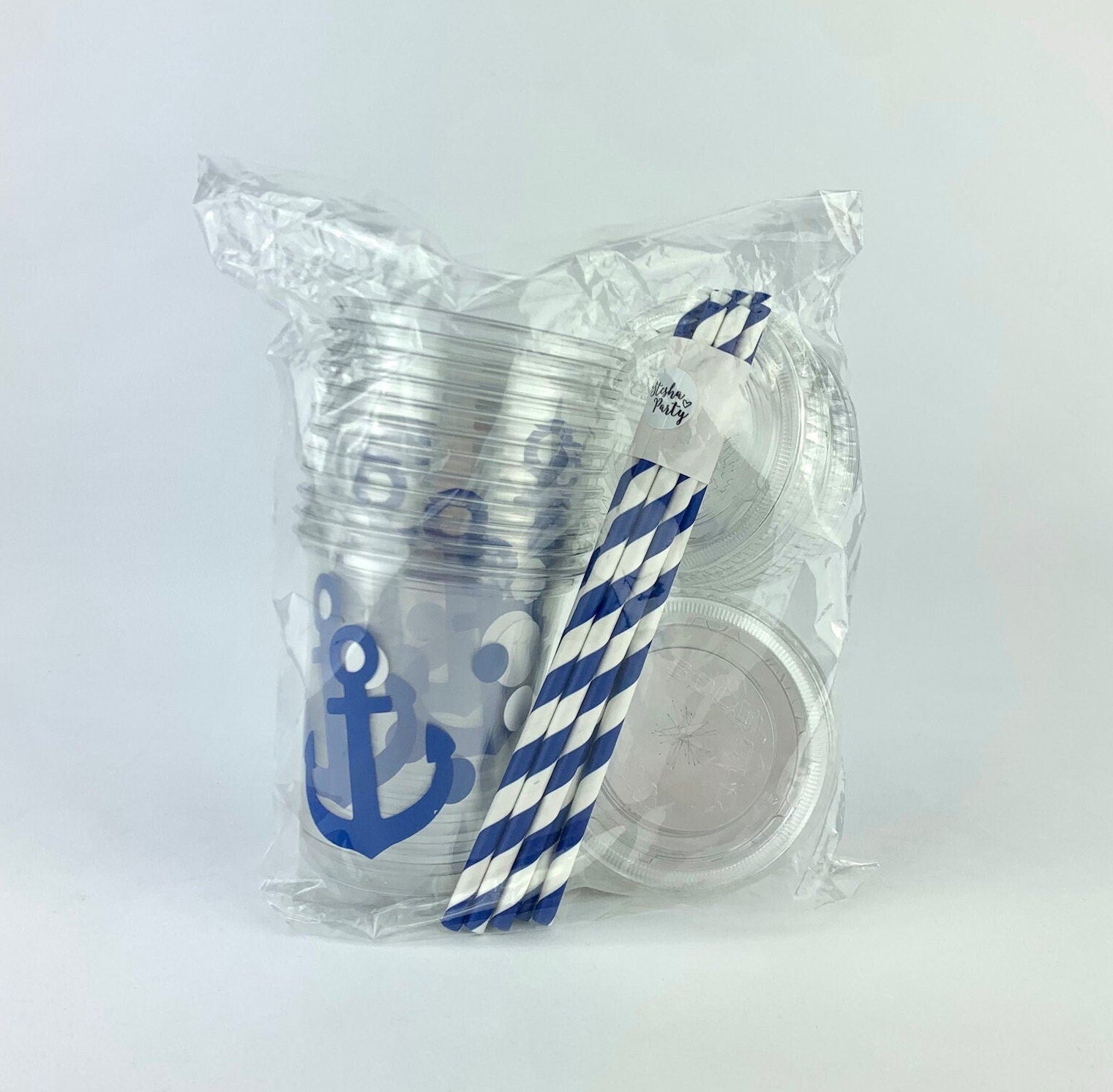 Nautical Blue Anchor Party Cups - Stesha Party