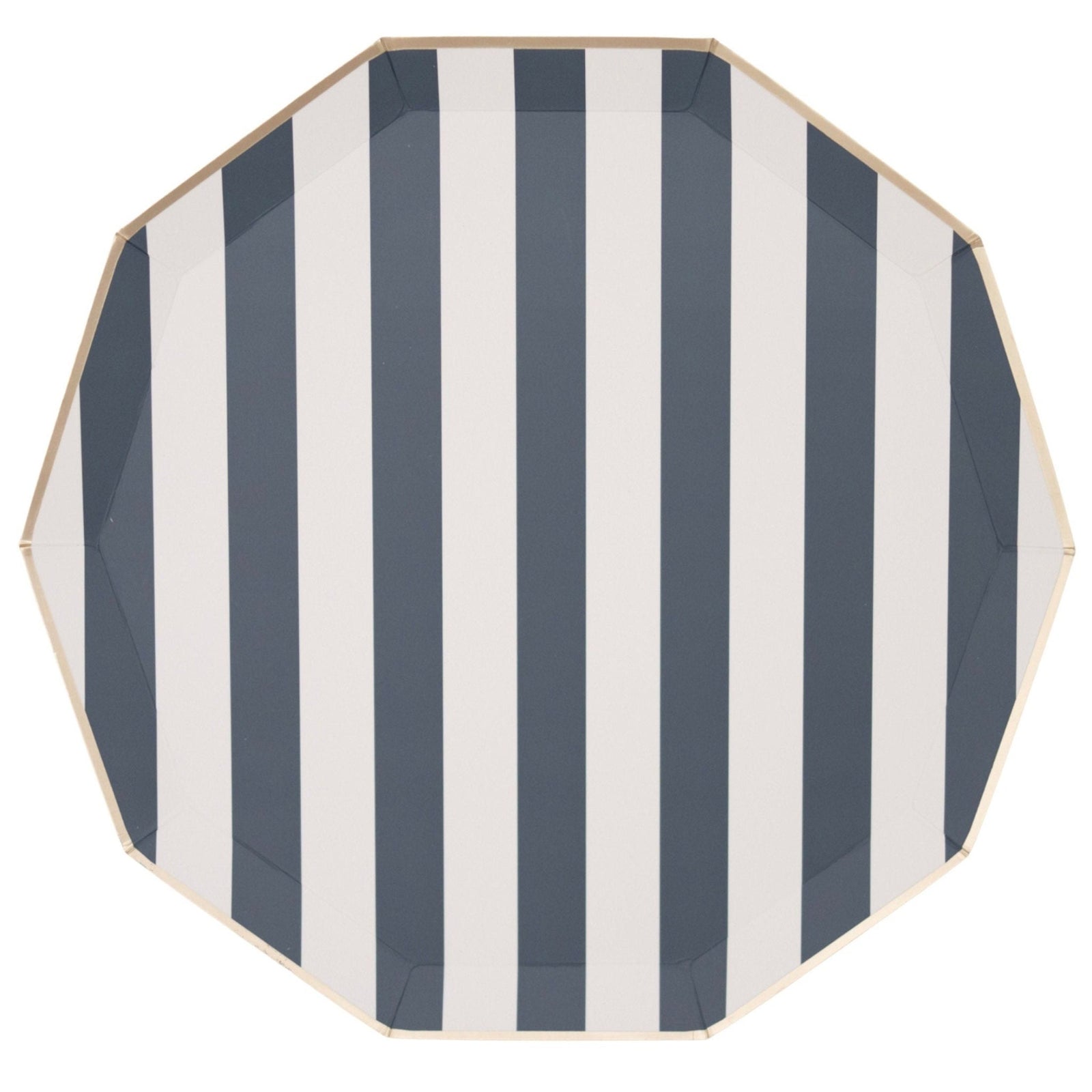 Navy Blue Striped Plates - Stesha Party