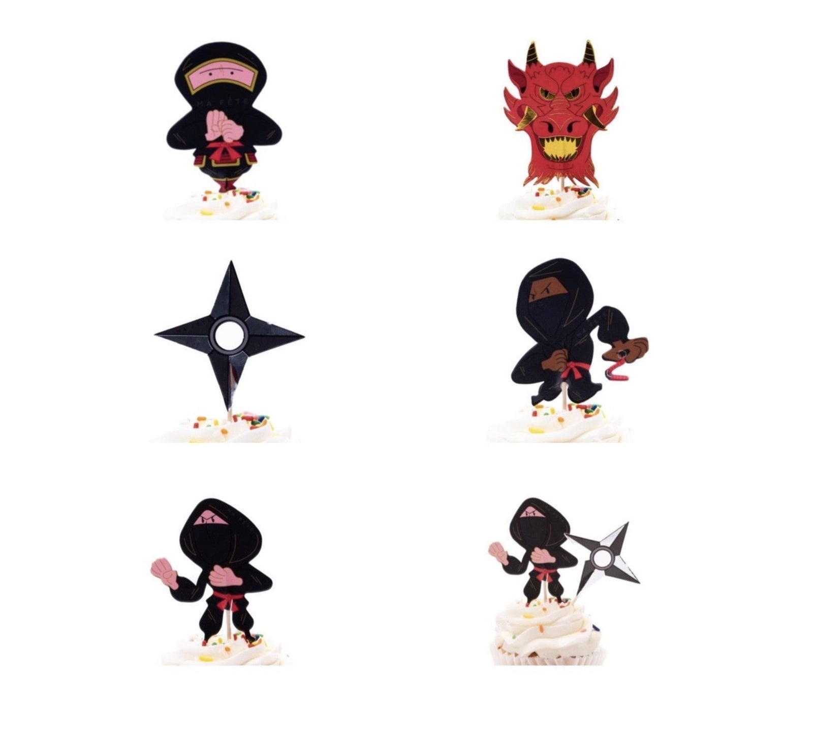 Ninja Cupcake Picks & Liners 16ct - Stesha Party