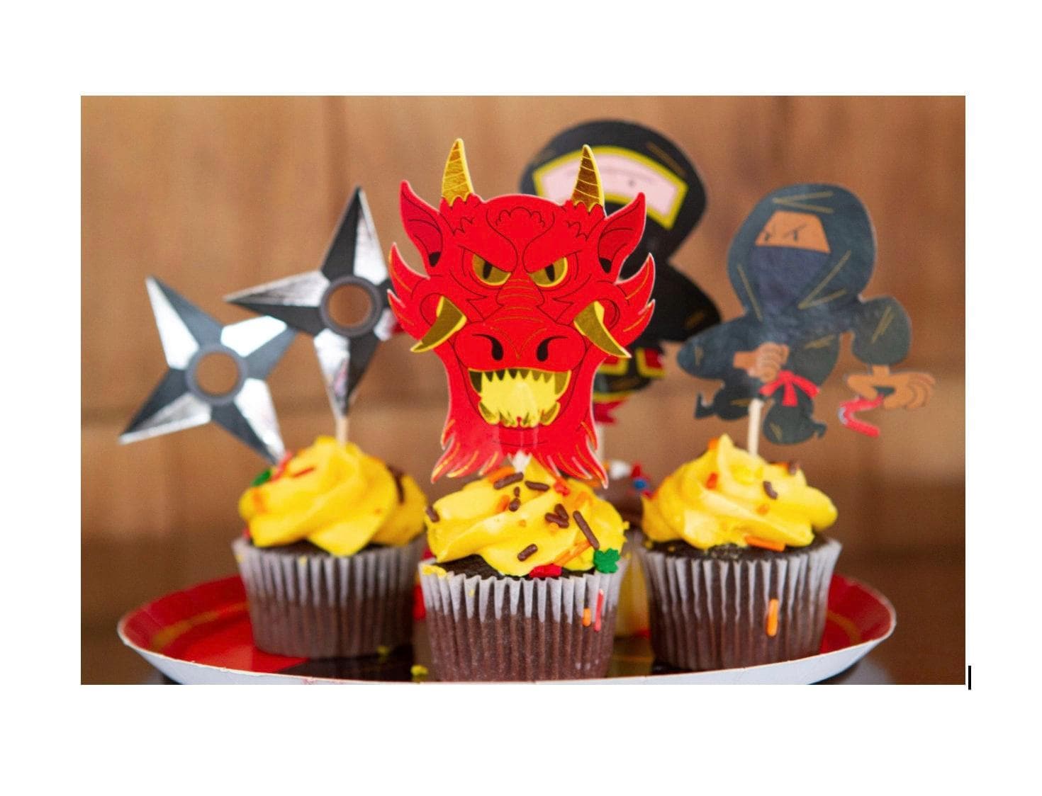 Ninja Cupcake Picks & Liners 16ct - Stesha Party