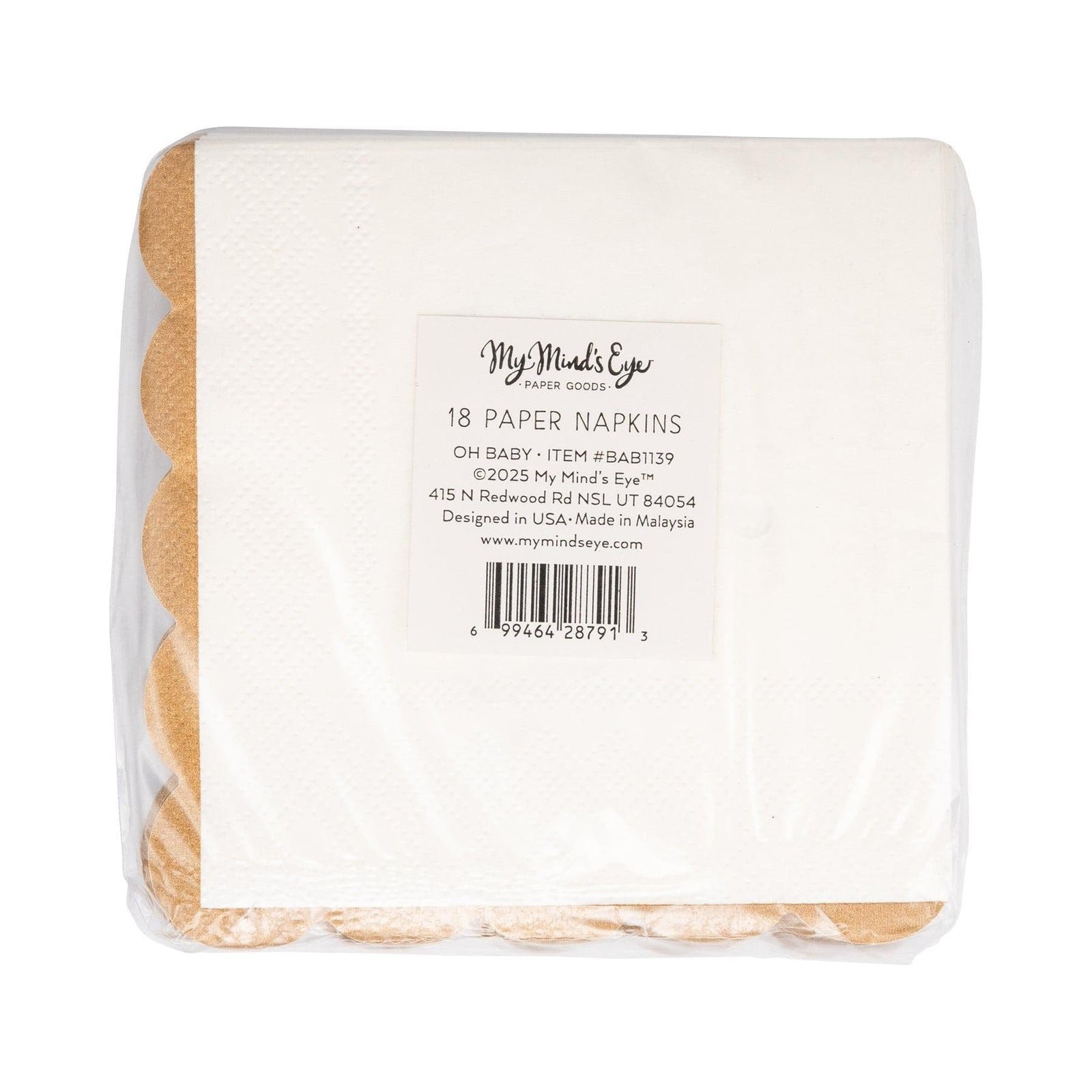 Oh Baby Gold Foil Napkins 18ct - Stesha Party