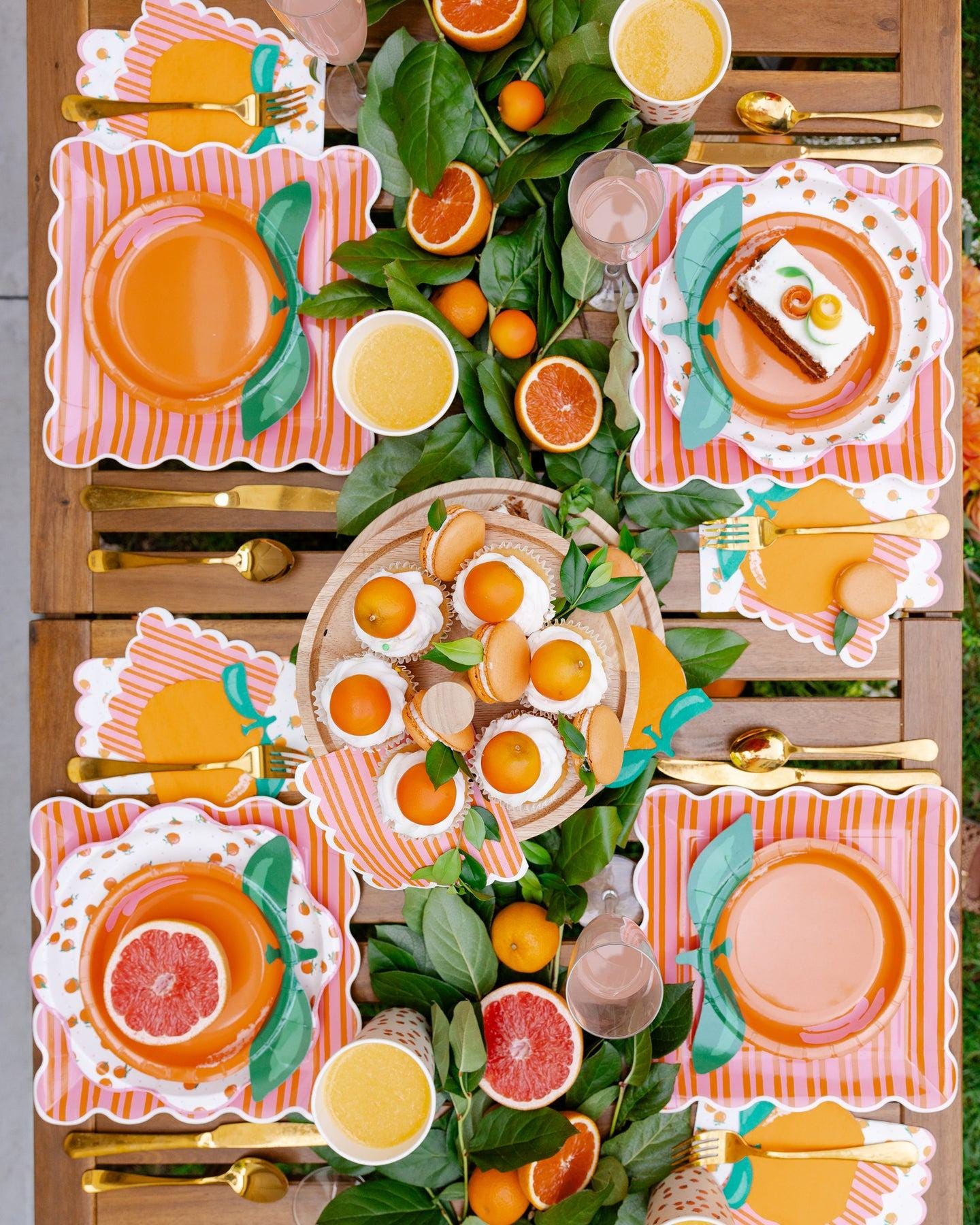 Orange Print Napkins 24ct - Stesha Party