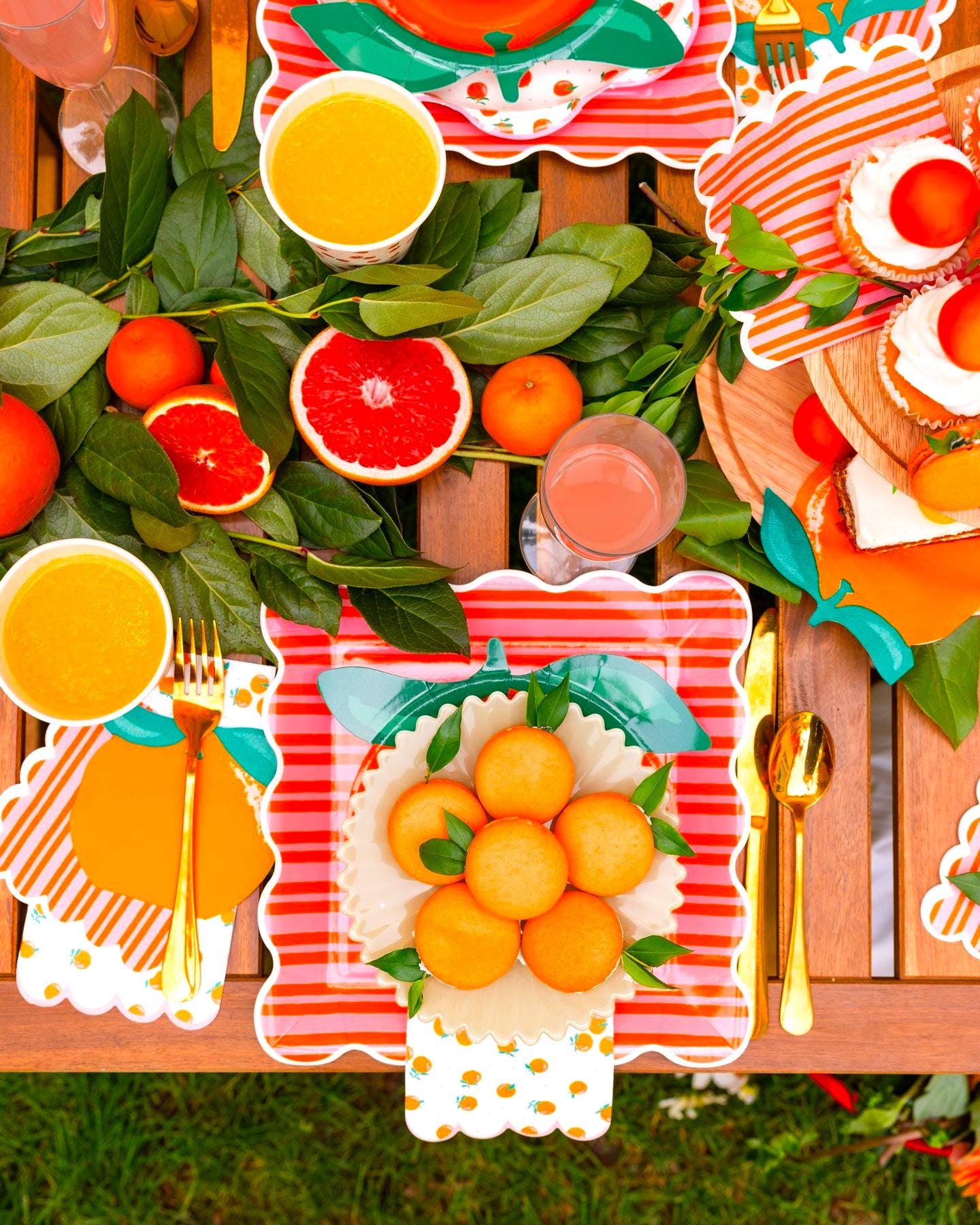 Orange Shaped Napkins 24ct - Stesha Party