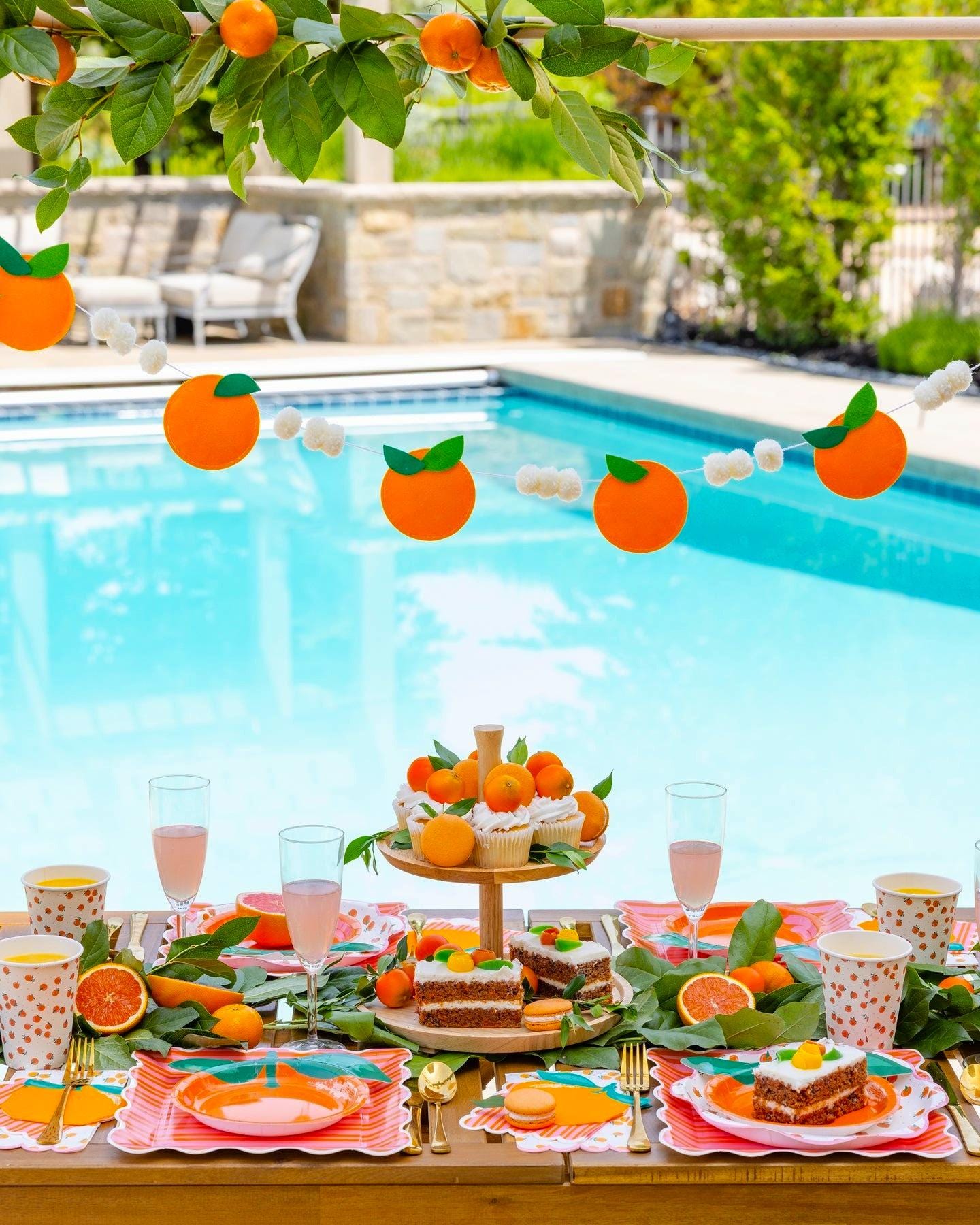 Orange Shaped Napkins 24ct - Stesha Party