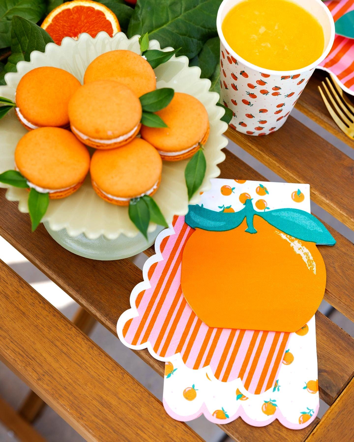 Orange Shaped Napkins 24ct - Stesha Party