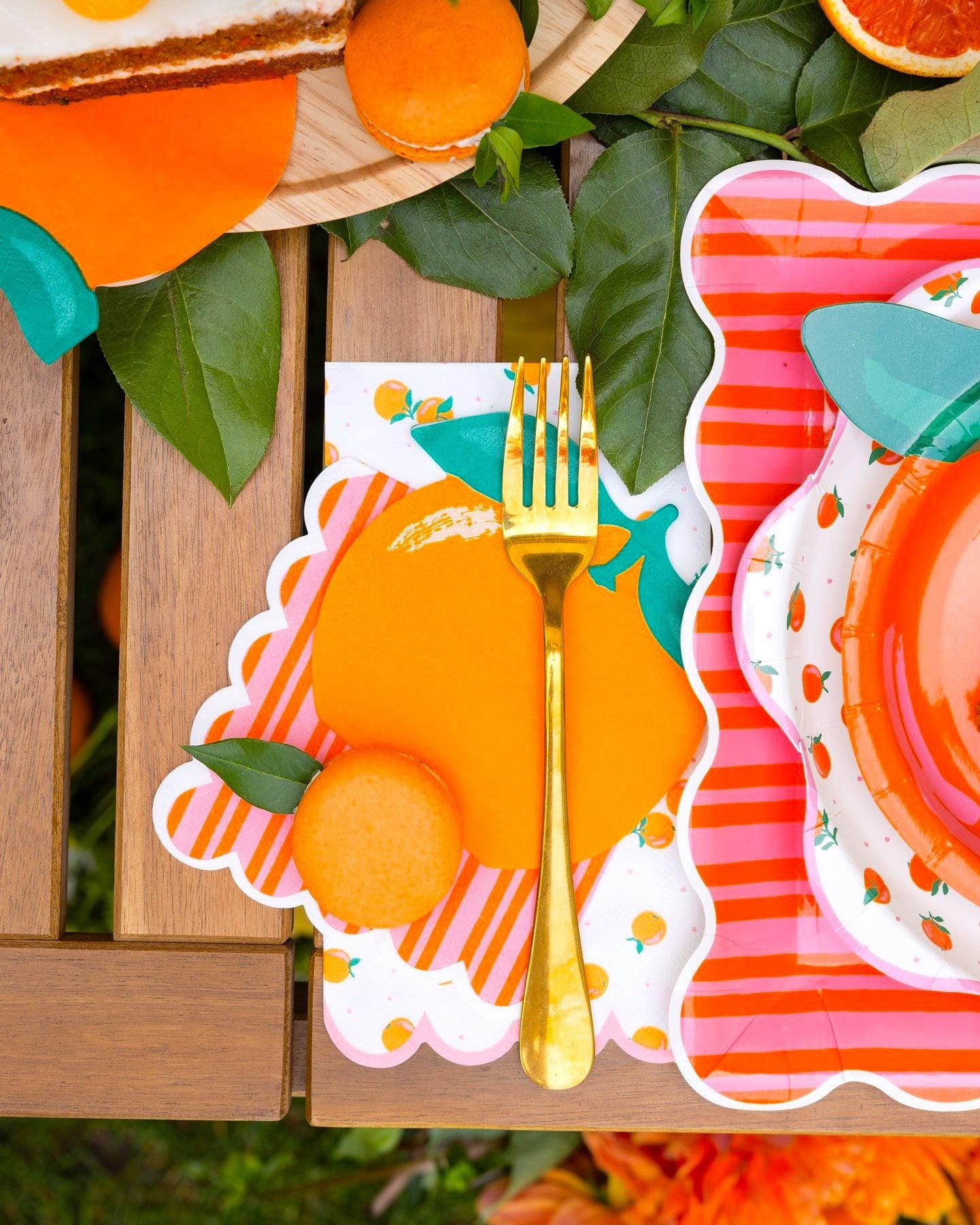 Orange Shaped Napkins 24ct - Stesha Party