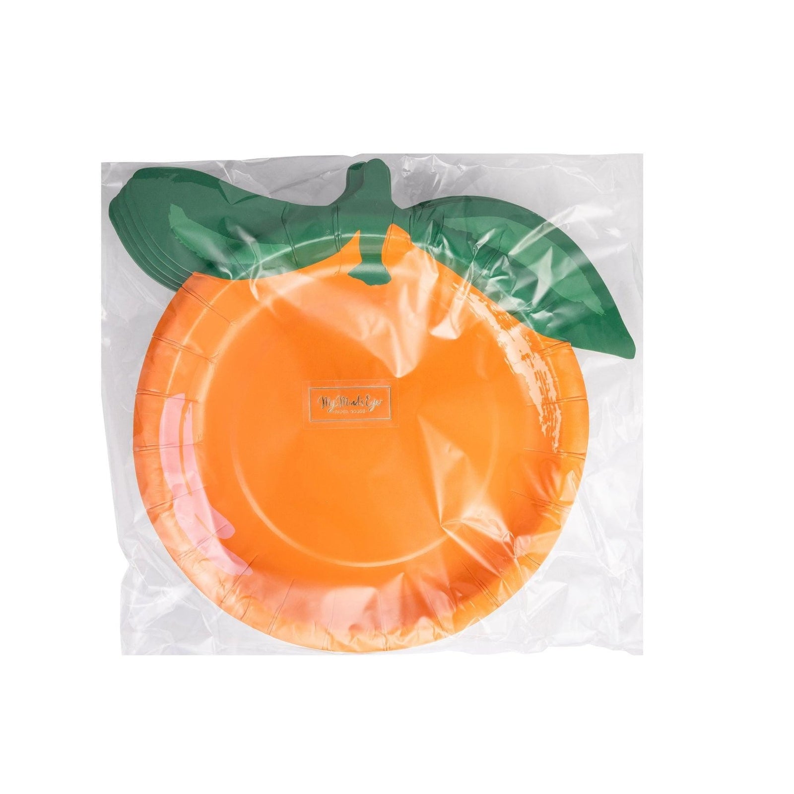 Orange Shaped Plates 8ct - Stesha Party